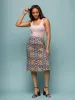 24seven Comfort Apparel Bright Floral Print Comfortable Elastic Waist Knee Length Skirt sold by 24/7 Comfort Apparel