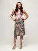 24seven Comfort Apparel Bright Floral Print Comfortable Elastic Waist Knee Length Skirt sold by 24/7 Comfort Apparel