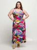 24seven Comfort Apparel Plus Size Pink Floral Scoop Neck A Line Sleeveless Maxi Dress sold by 24/7 Comfort Apparel