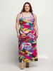 24seven Comfort Apparel Plus Size Pink Floral Scoop Neck A Line Sleeveless Maxi Dress sold by 24/7 Comfort Apparel
