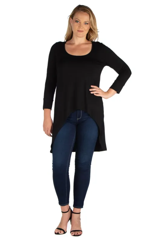 Long Sleeve Hi Low Plus Size Tunic Top sold by 24/7 Comfort Apparel