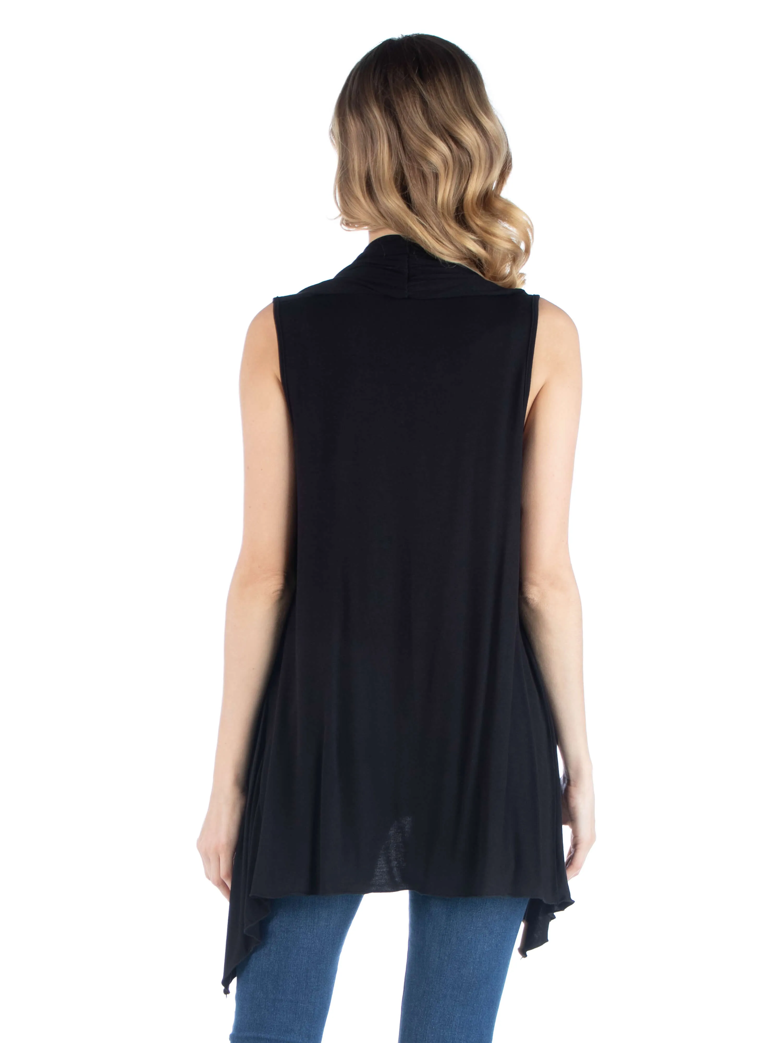 Draped Maternity Open Front Sleeveless Cardigan sold by 24/7 Comfort Apparel product image thumbnail 5