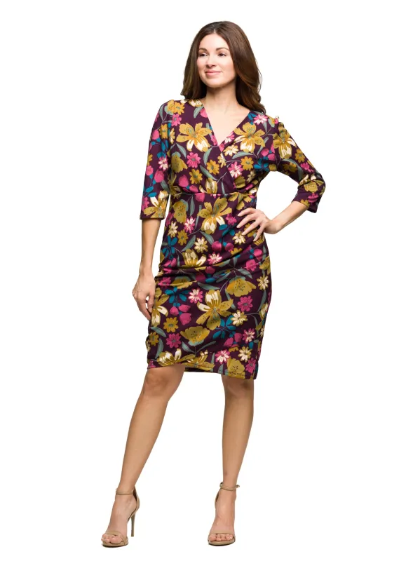 24seven Comfort Apparel Floral Print Faux Wrap Dress sold by 24/7 Comfort Apparel