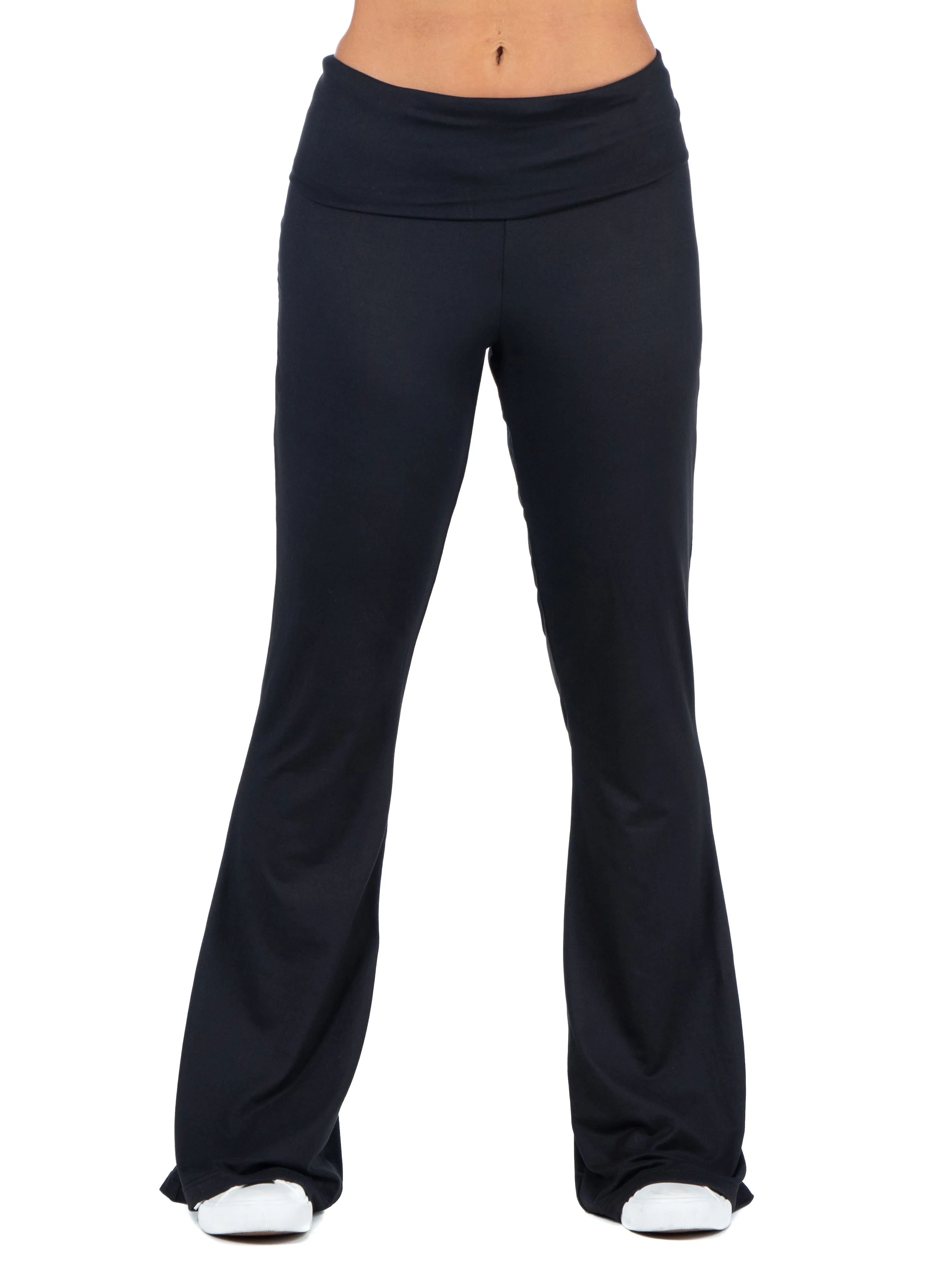 24seven Comfort Apparel Black Bell Bottom Foldover Waist Sweatpants sold by 24/7 Comfort Apparel