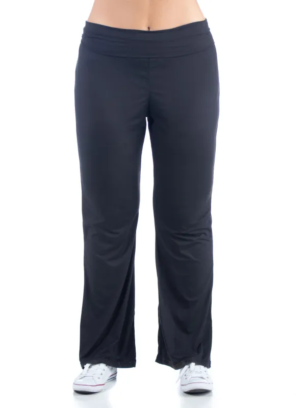 24seven Comfort Apparel Black Bell Bottom Foldover Waist Plus Size Sweatpants sold by 24/7 Comfort Apparel