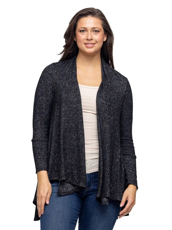 24seven Comfort Apparel Open Front Long Sleeve High Low Cozy Cardigan sold by 24/7 Comfort Apparel
