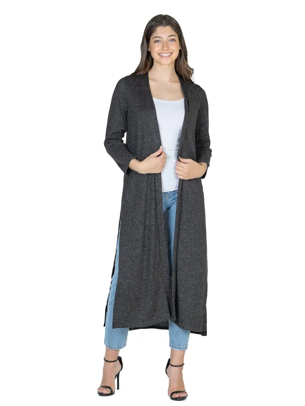 24seven Comfort Apparel Womens Long Duster Open Front Knit Cardigan sold by 24/7 Comfort Apparel