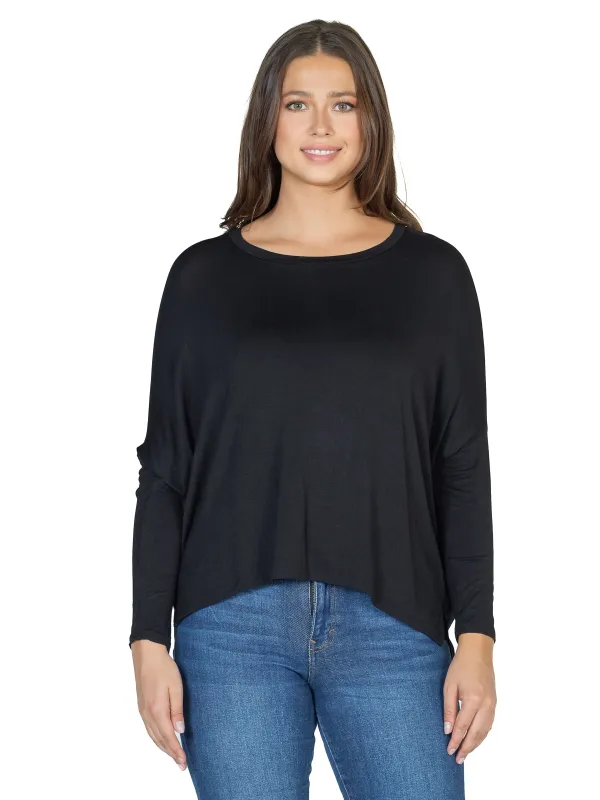 24seven Comfort Apparel Oversized Long Sleeve Dolman Top sold by 24/7 Comfort Apparel
