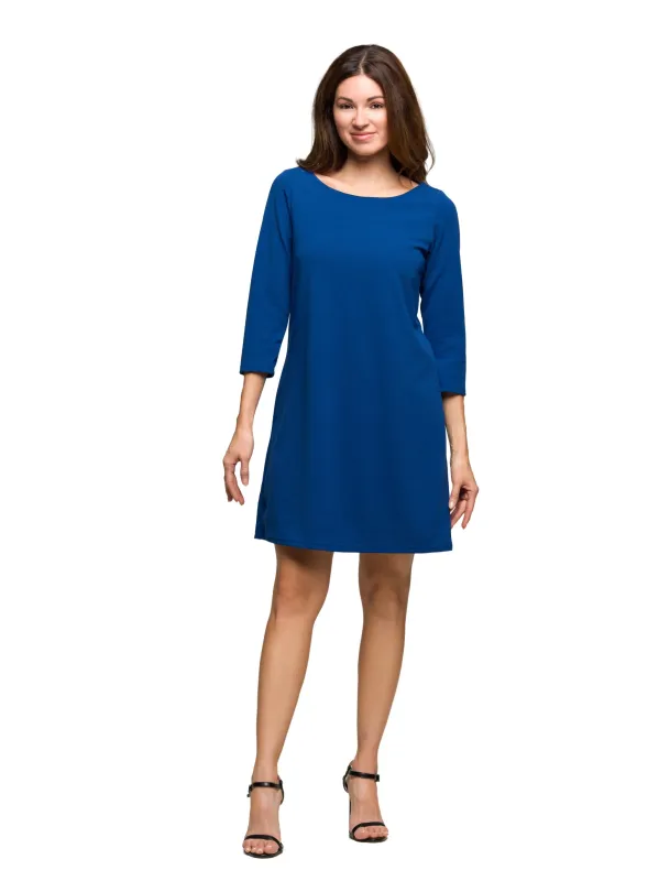 24seven Comfort Apparel Three Quarter Sleeve A Line Knee Length Dress sold by 24/7 Comfort Apparel