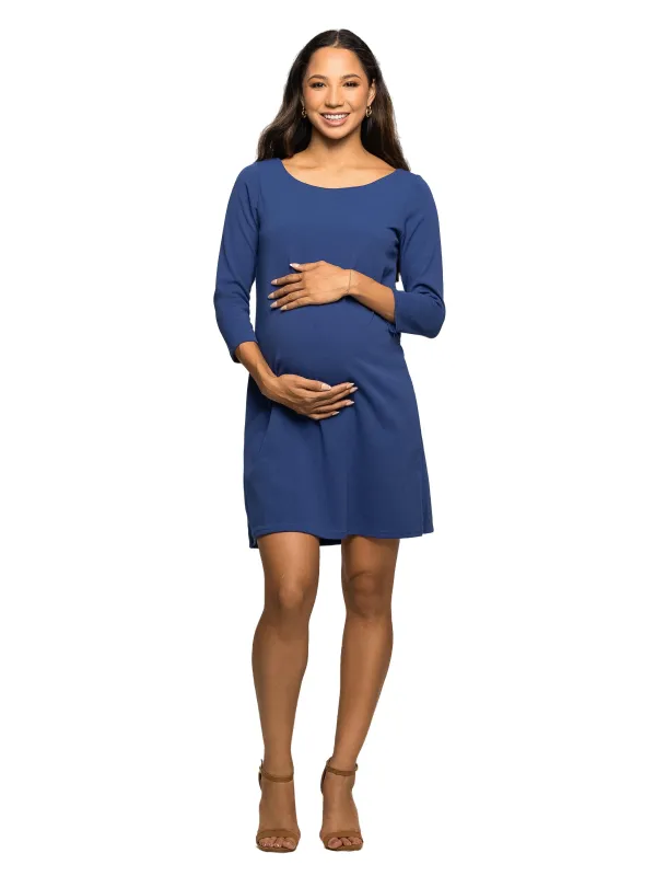 Maternity Three Quarter Sleeve A Line Knee Length Dress sold by 24/7 Comfort Apparel
