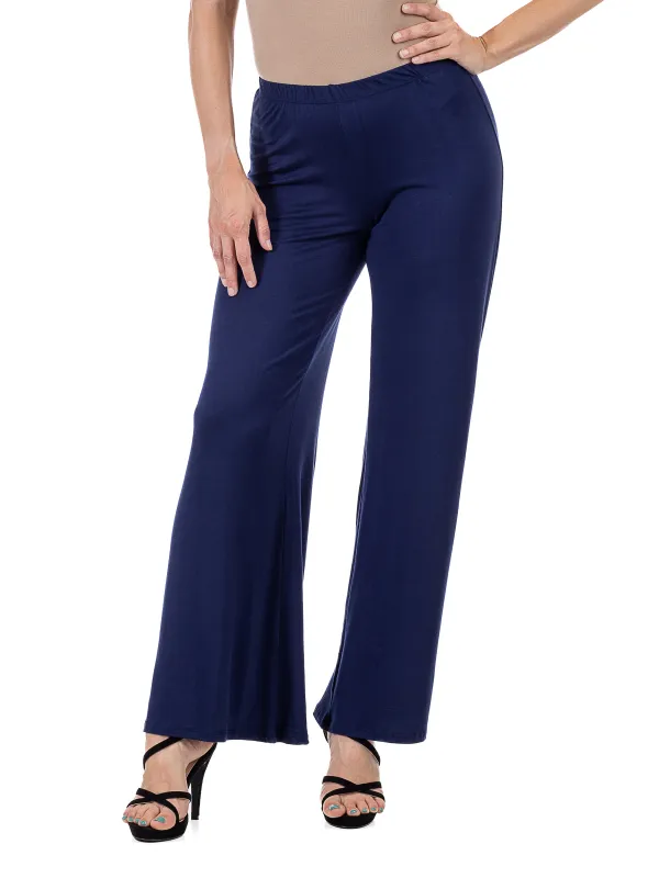 24seven Comfort Apparel Petite Comfortable Solid Color Palazzo Pants sold by 24/7 Comfort Apparel