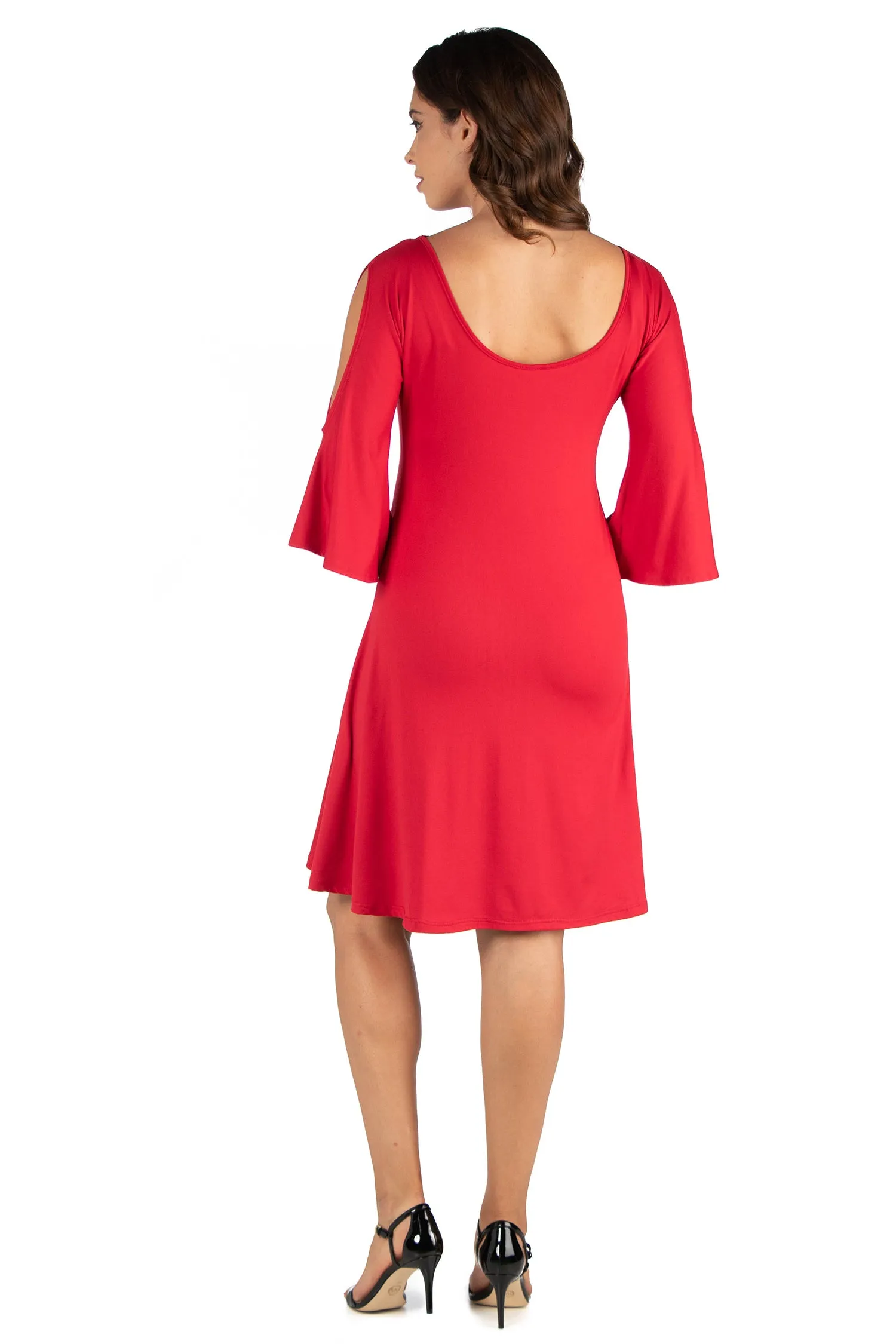 Maternity Knee Length Cold Shoulder Dress sold by 24/7 Comfort Apparel product image thumbnail 5