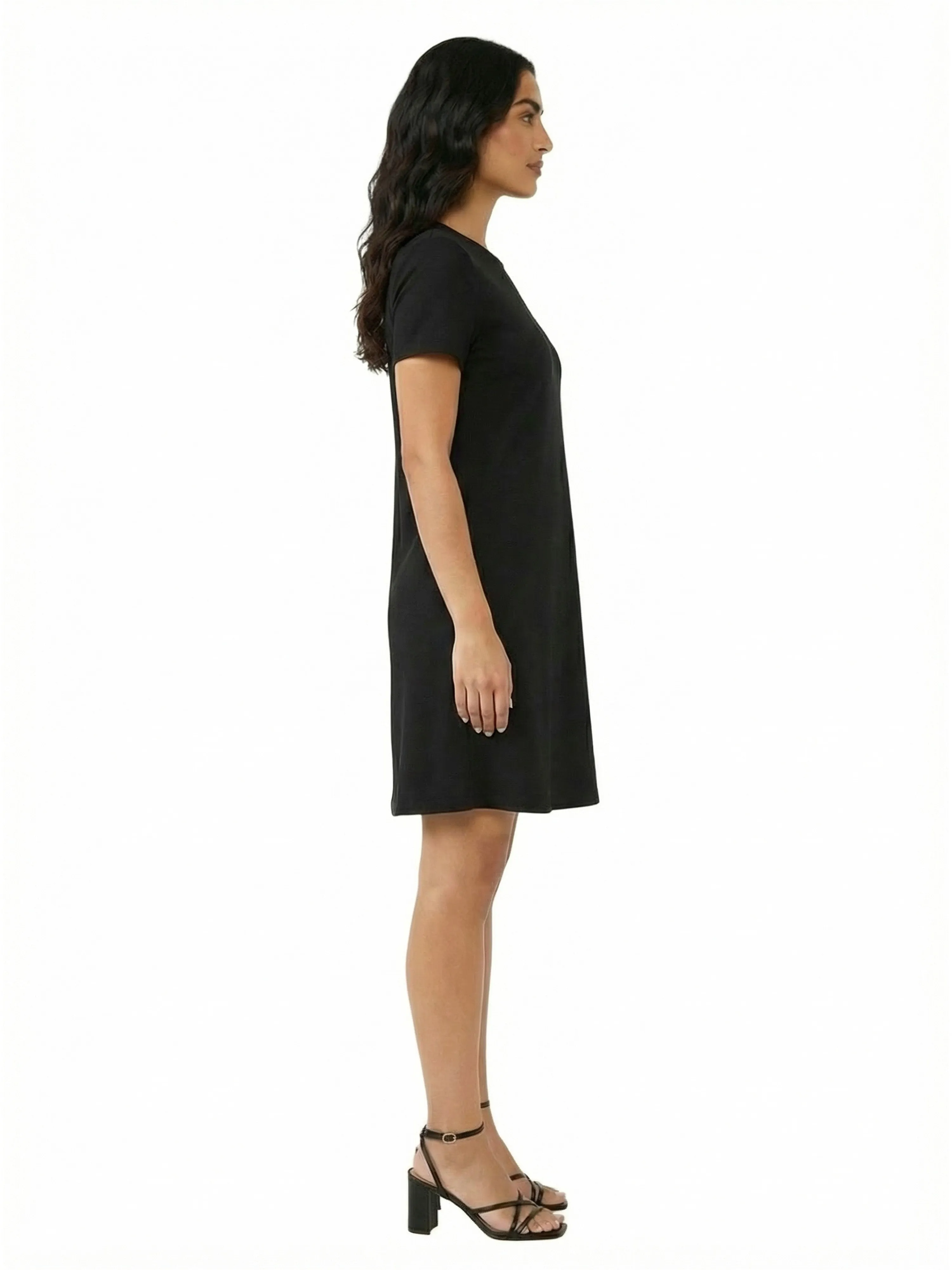 Essential Petite Short Sleeve Round Neck Mini Shift Dress sold by 24/7 Comfort Apparel product image thumbnail 2