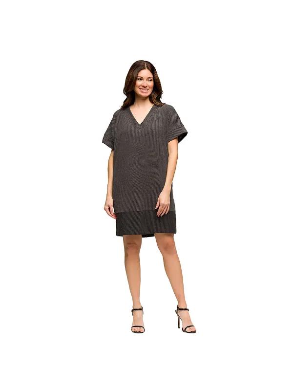 Essential Maternity V Neck Loose Fit Short Sleeve Pocket T Shirt Dress made by 24/7 Comfort Apparel