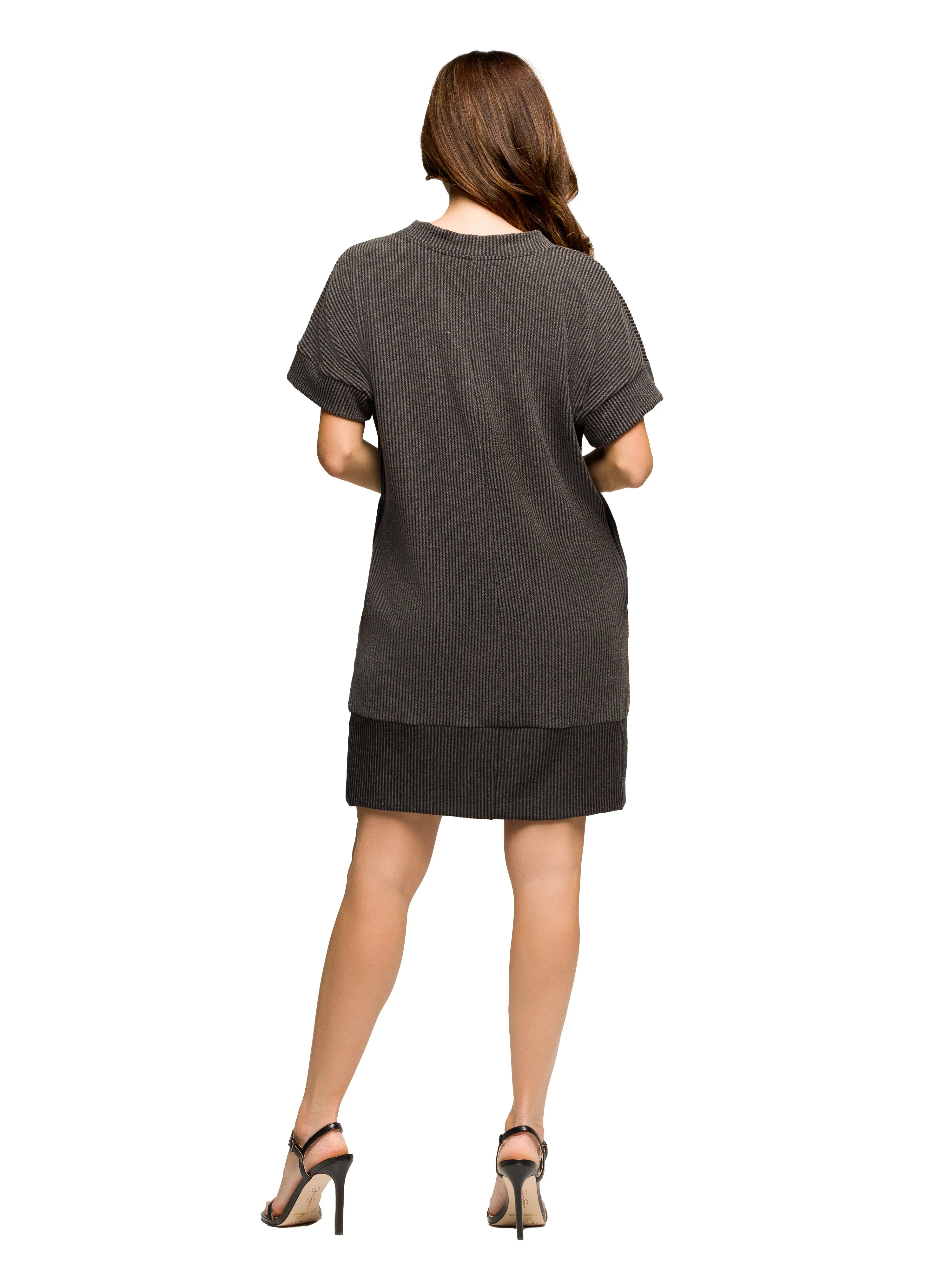 Essential Maternity V Neck Loose Fit Short Sleeve Pocket T Shirt Dress sold by 24/7 Comfort Apparel product image thumbnail 3