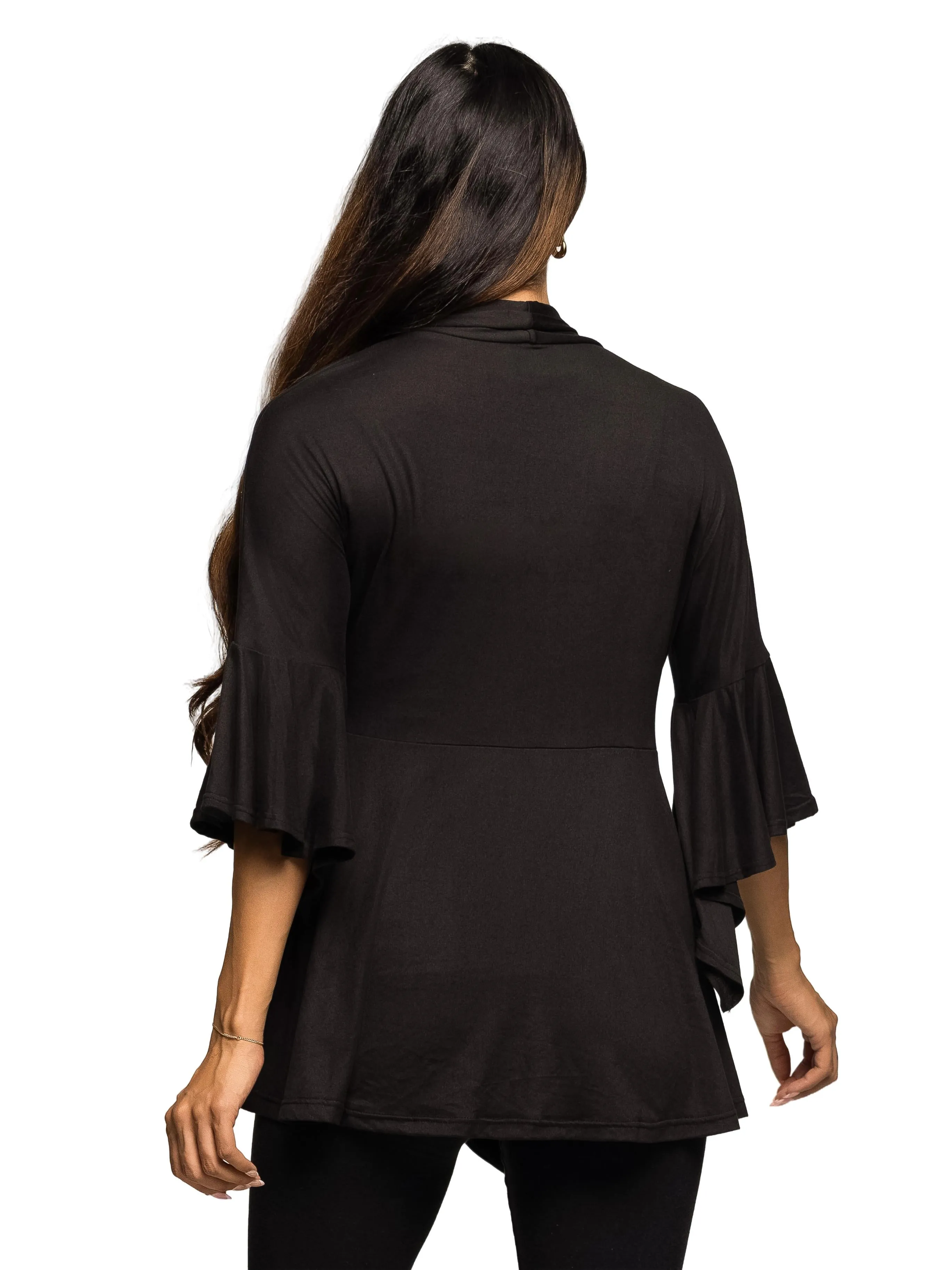 Essential Maternity Tie Front Bell Sleeve Jacket sold by 24/7 Comfort Apparel product image thumbnail 3
