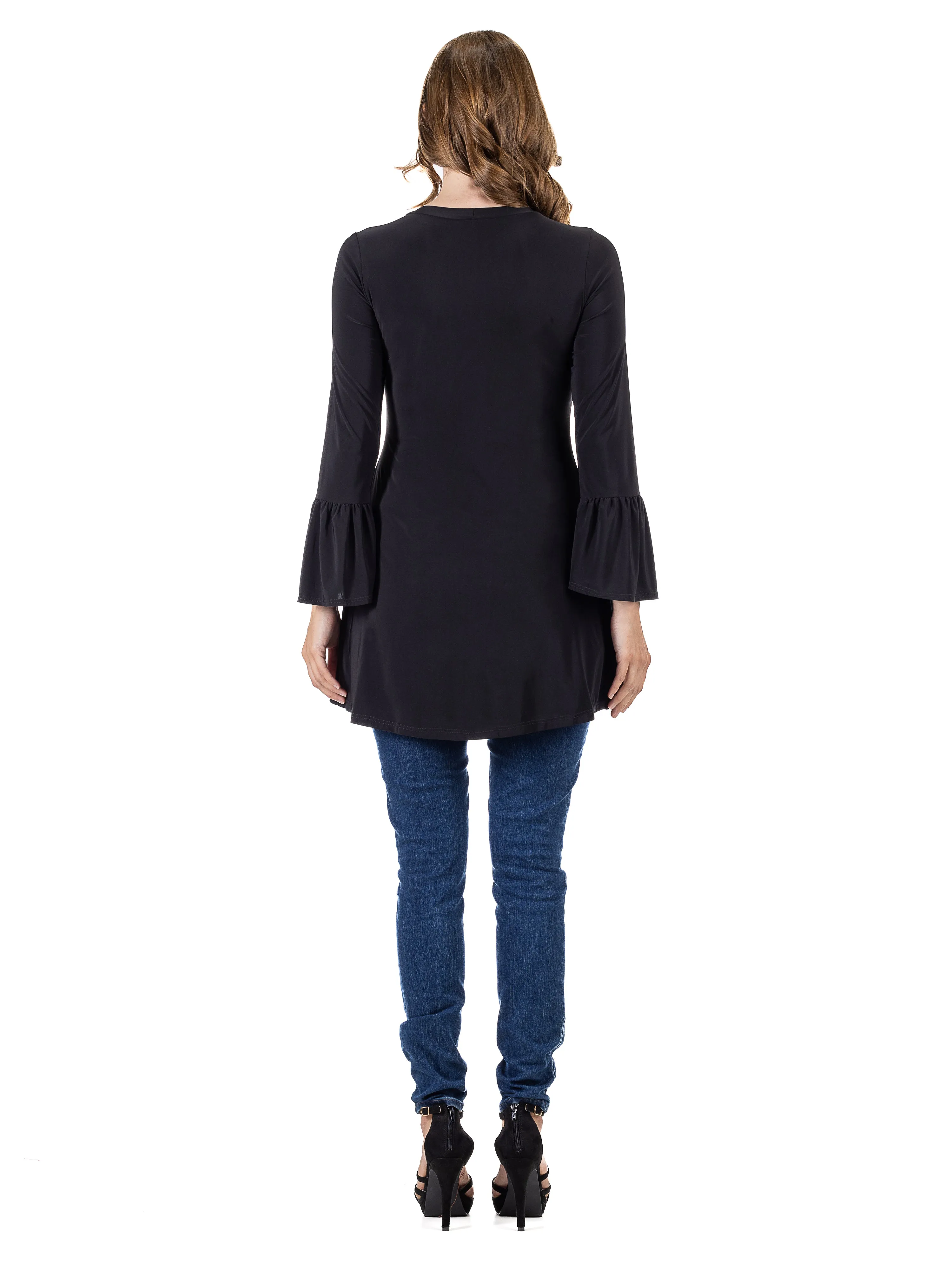 Essential Womens Long Bell Sleeve High Low Tunic Top sold by 24/7 Comfort Apparel product image thumbnail 3