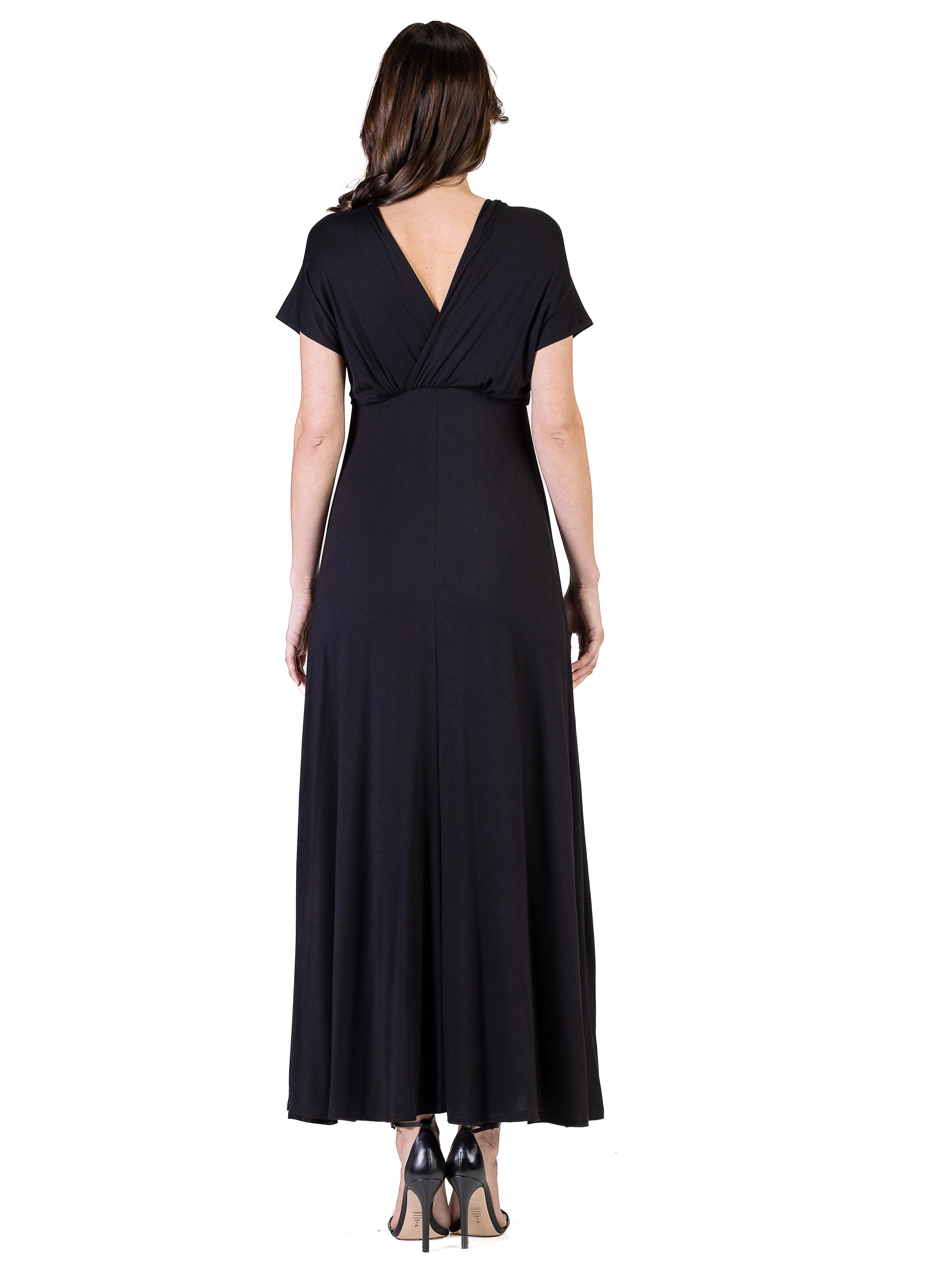 Essential Womens V Neck Empire Waist Kimono Cap Sleeve Maxi Dress sold by 24/7 Comfort Apparel product image thumbnail 3