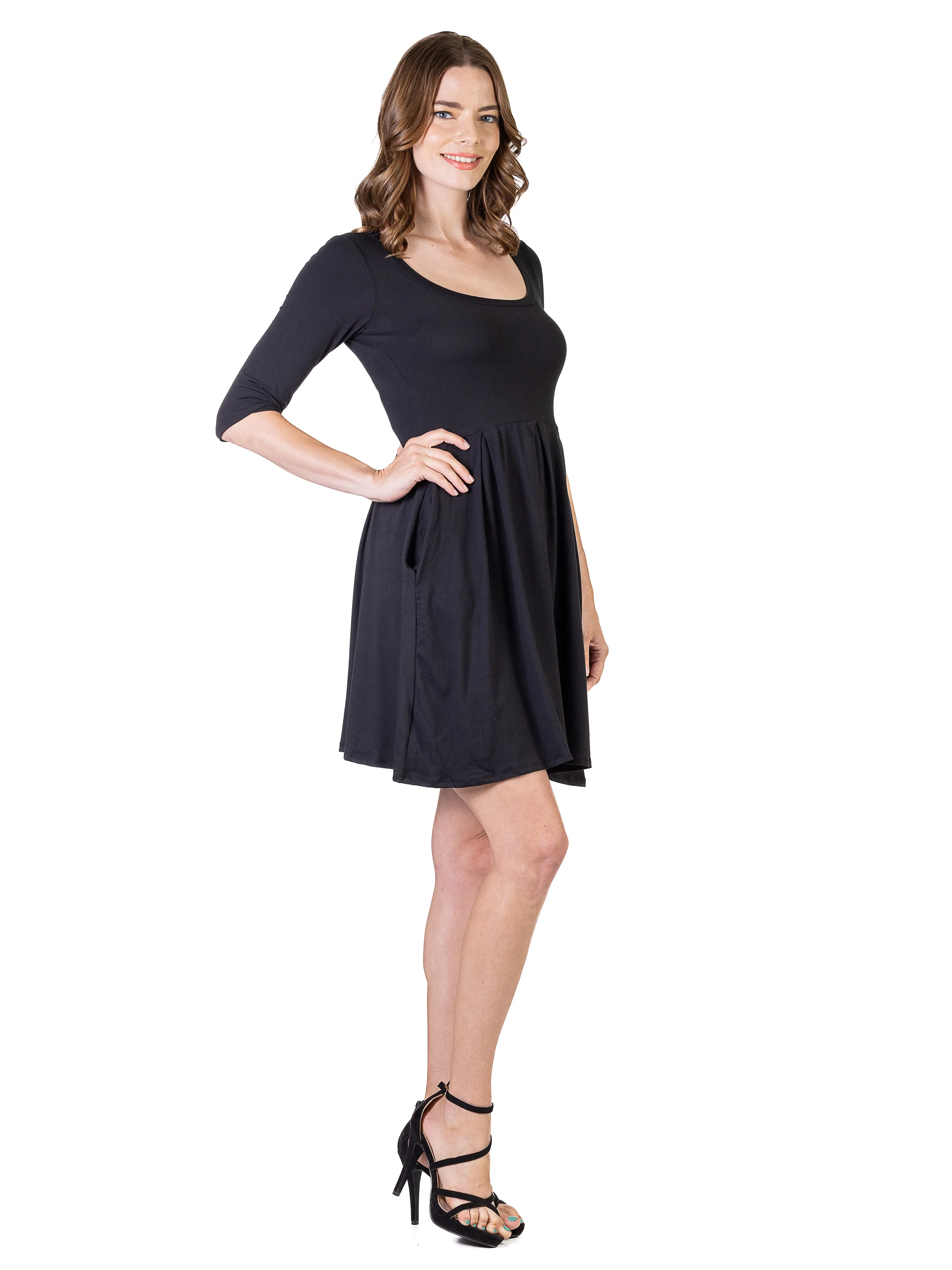 Essential Womens Scoop Neck Fit N Flare Mini Dress sold by 24/7 Comfort Apparel product image thumbnail 2