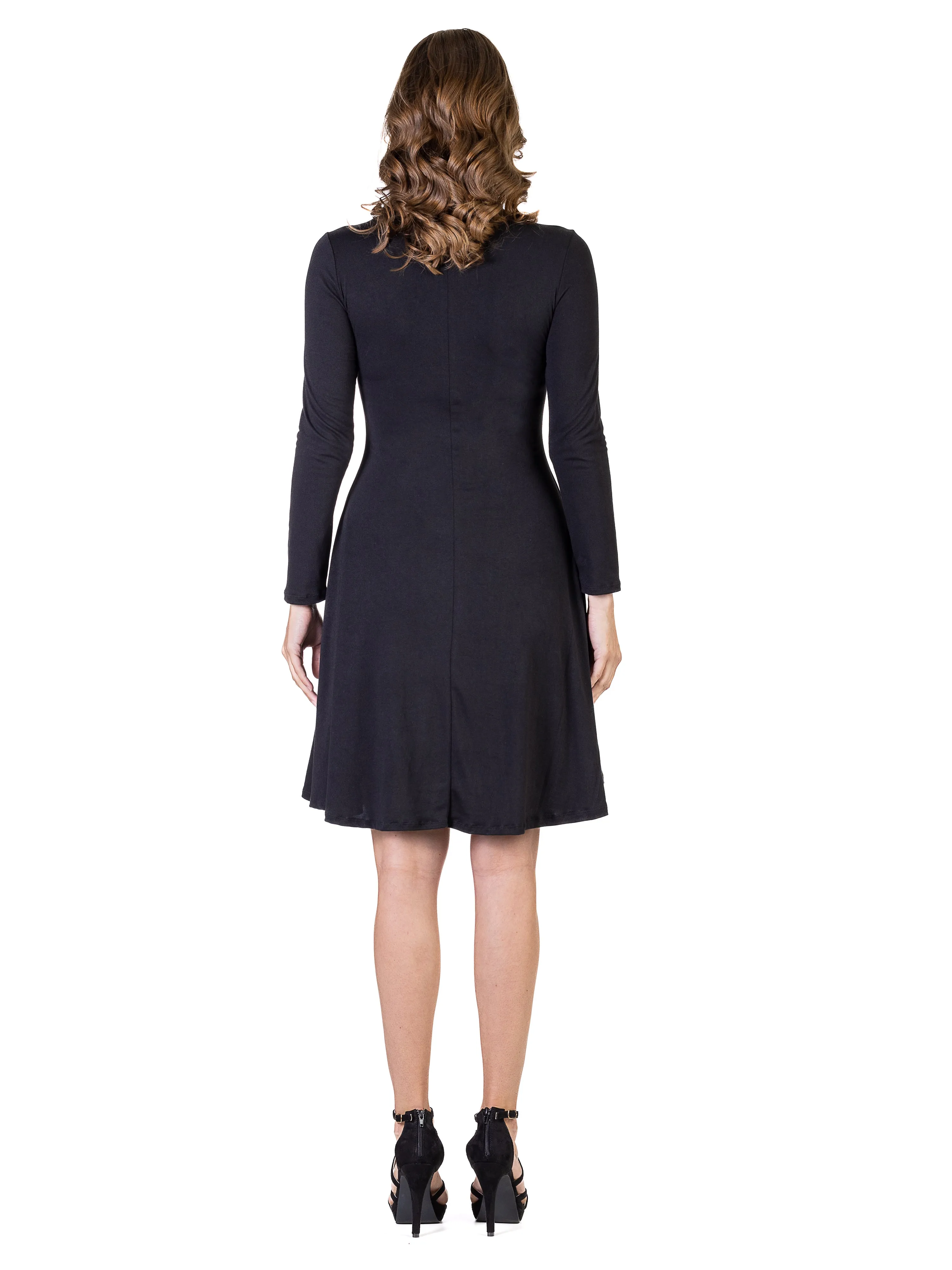 Essential Womens Long Sleeve Scoop Neck Knee Length Dress sold by 24/7 Comfort Apparel product image thumbnail 3