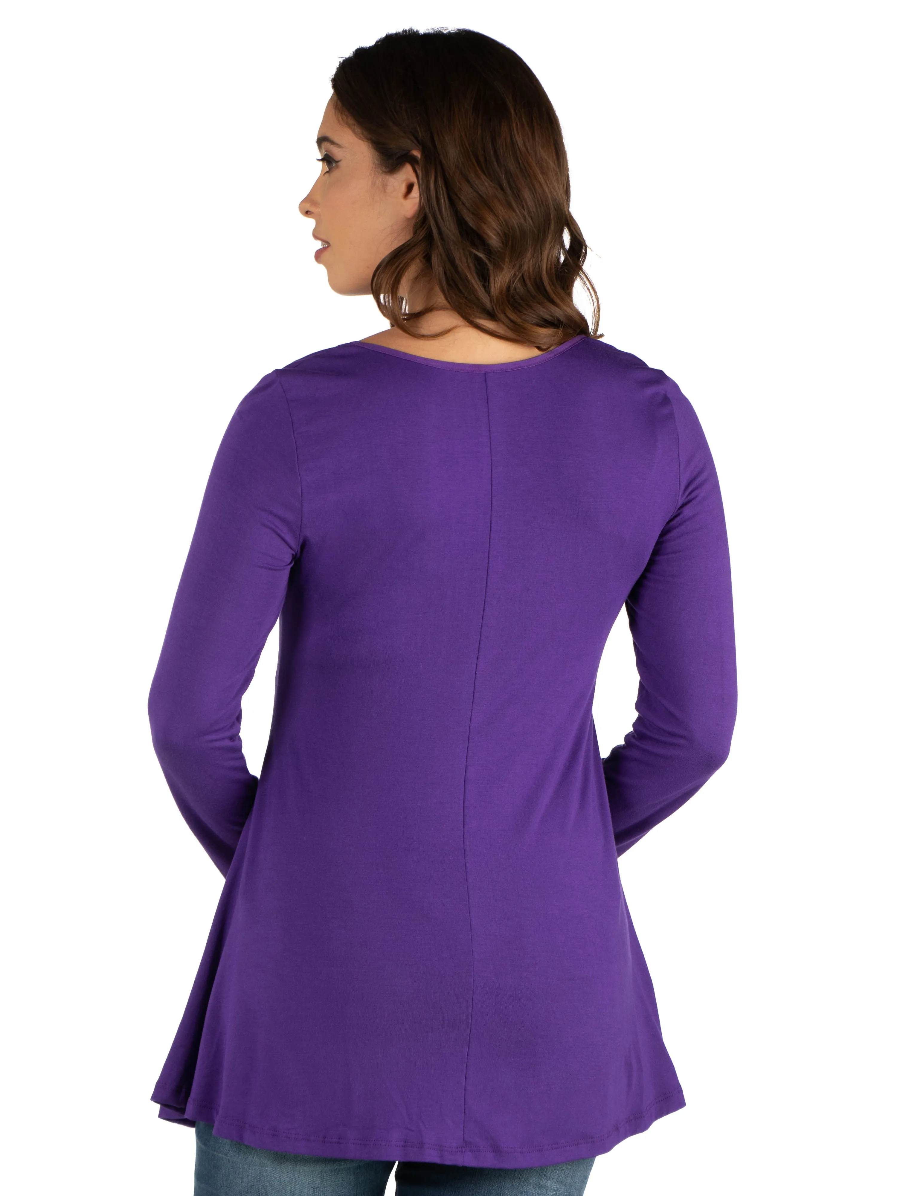 Basic Maternity Long Sleeve Scoop Neck Swing Soft Flare Tunic Top sold by 24/7 Comfort Apparel product image thumbnail 3