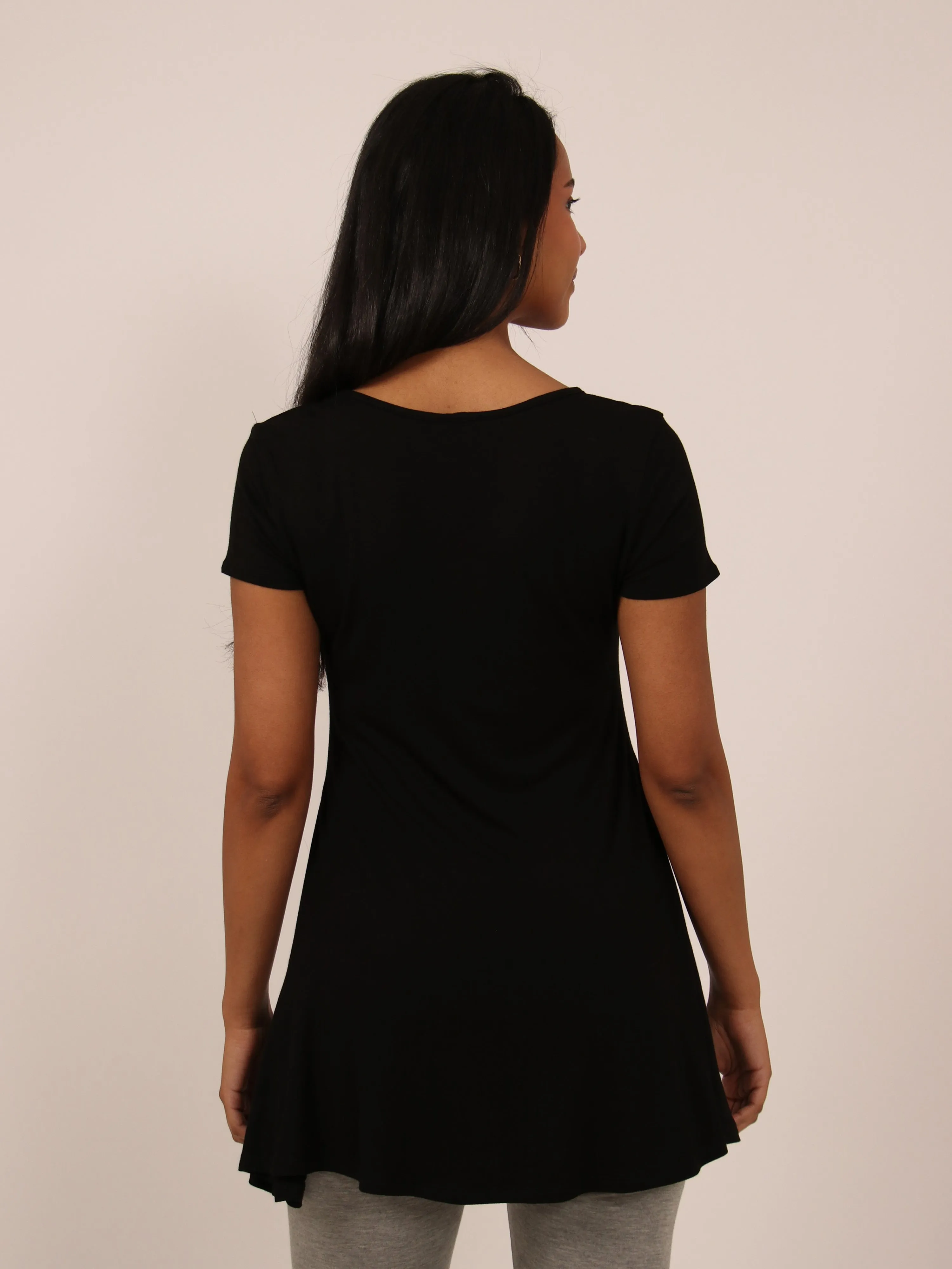 Basic Womens Short Sleeve V Neck Swing Style Tunic Top sold by 24/7 Comfort Apparel product image thumbnail 3