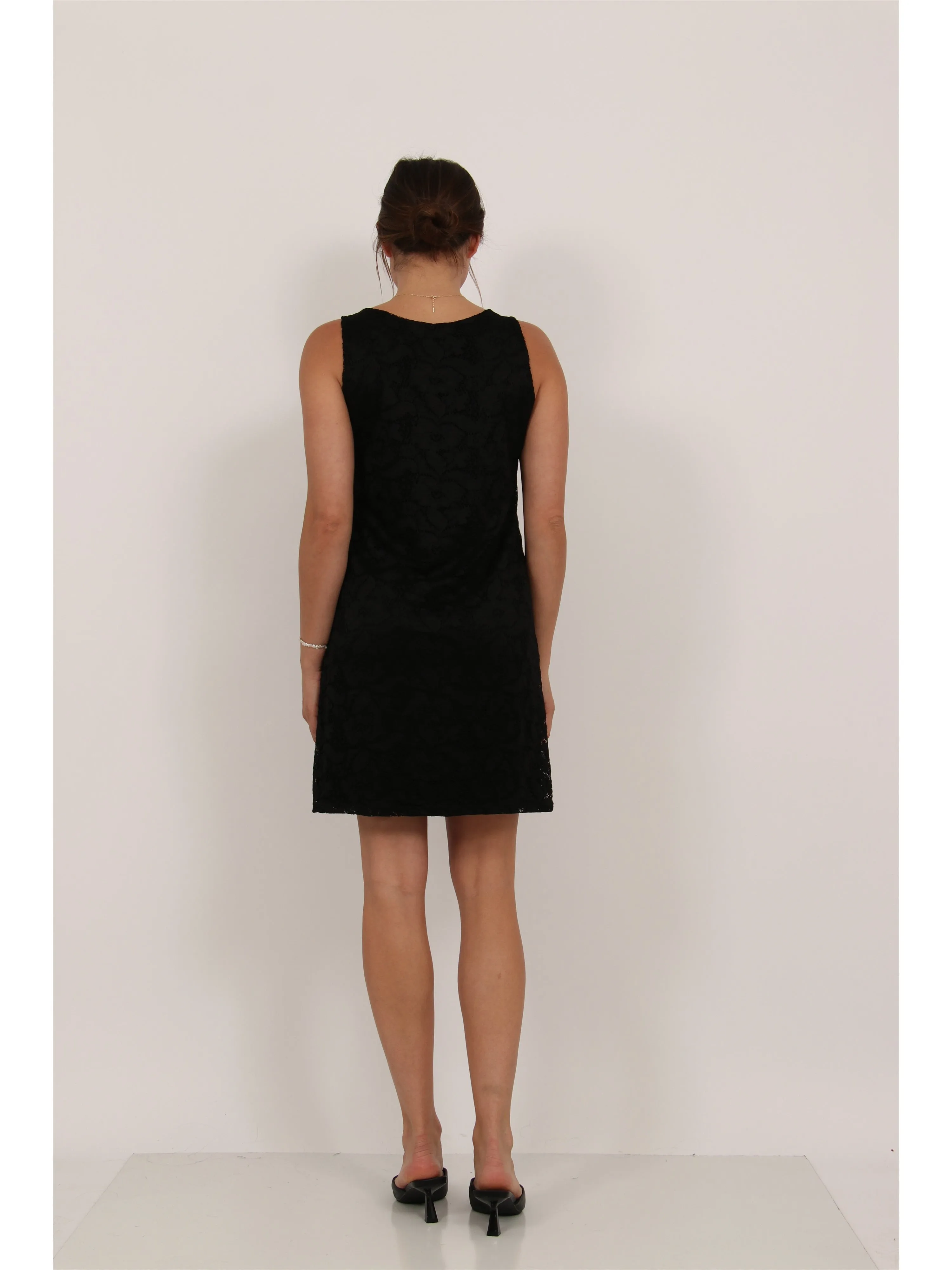 Elevate Womens Lace Sleeveless Boat Neck Mini Shift Dress sold by 24/7 Comfort Apparel product image thumbnail 3