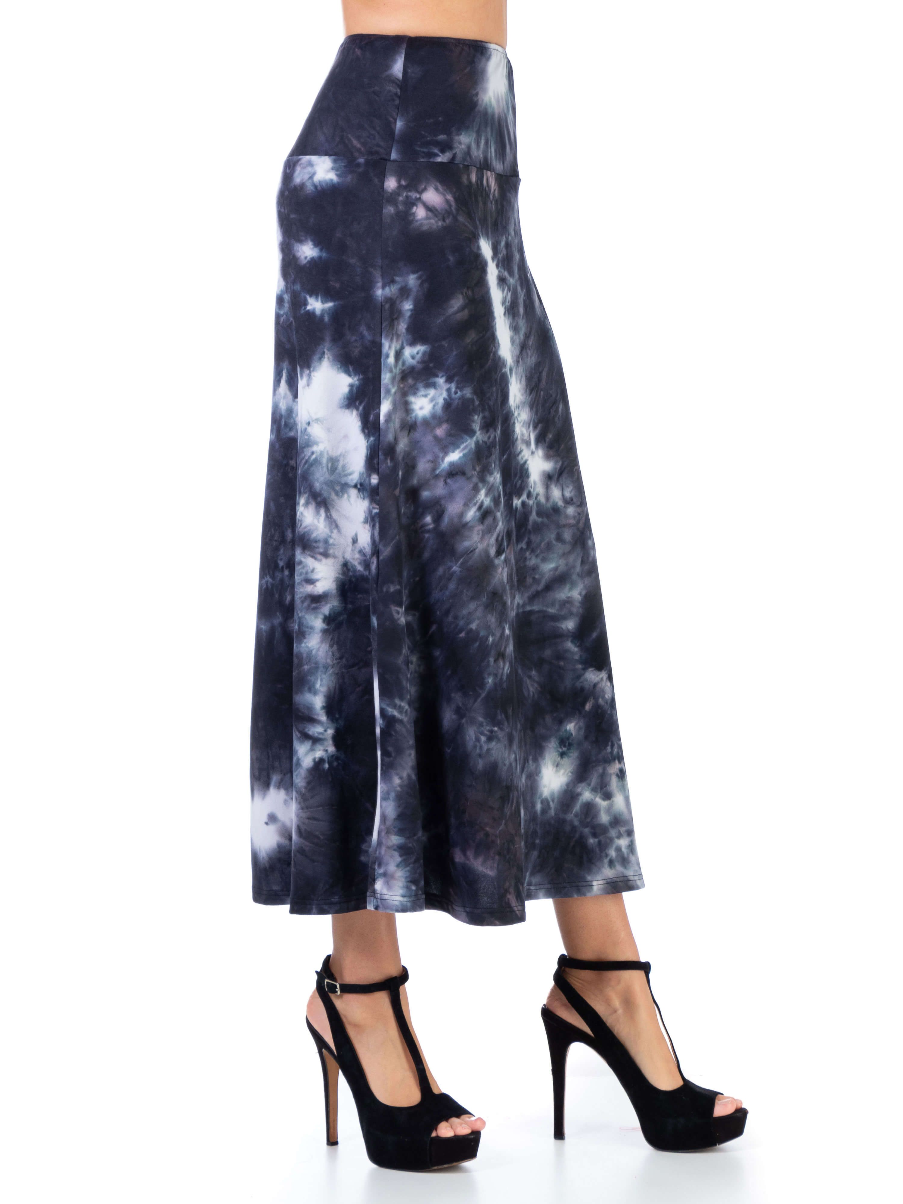 Tie Dye Elastic Waistband Casual Ankle Length Maxi Skirt sold by 24/7 Comfort Apparel