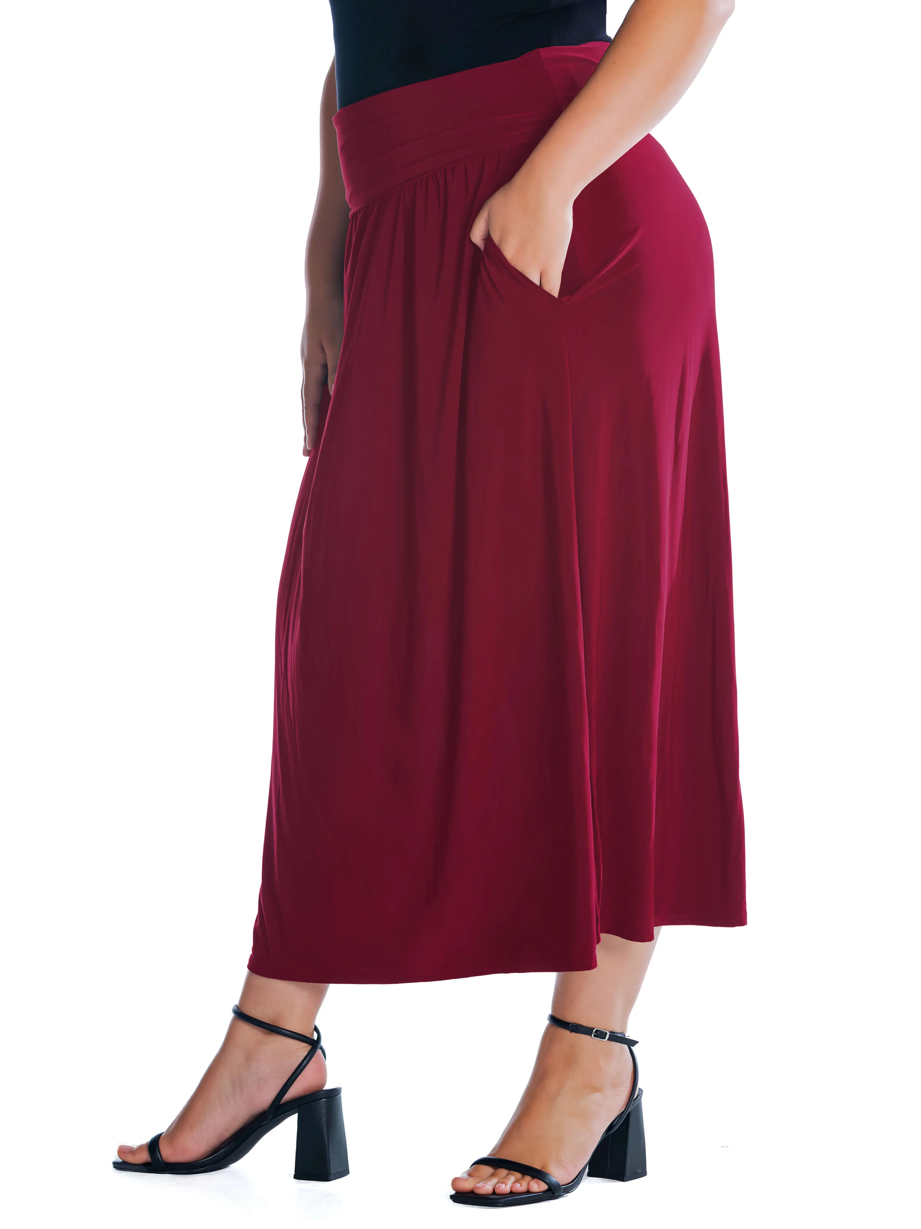 Foldover Plus Size Maxi Skirt With Pockets sold by 24/7 Comfort Apparel product image thumbnail 2