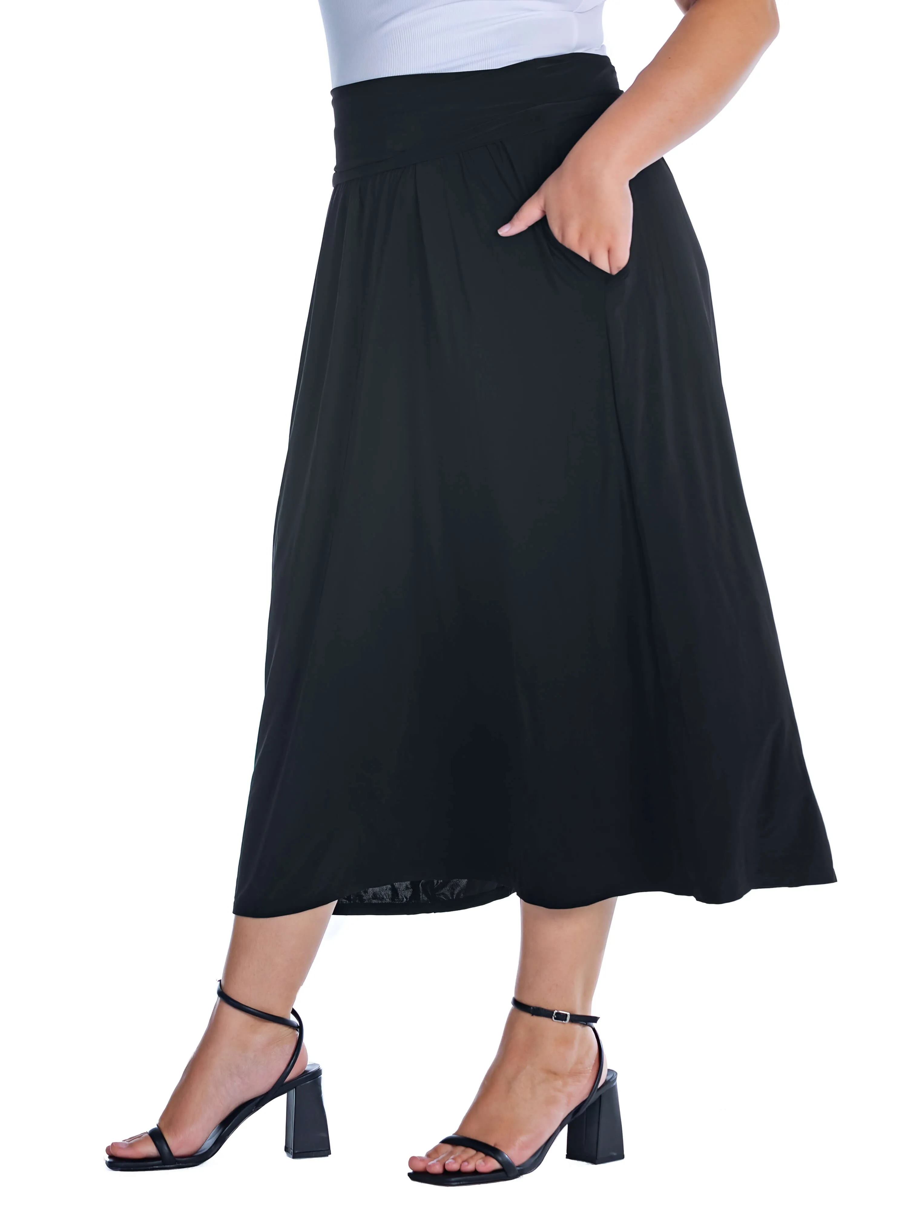 Foldover Plus Size Maxi Skirt With Pockets sold by 24/7 Comfort Apparel product image thumbnail 5