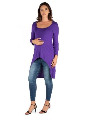 Long Sleeve Hi Low Maternity Tunic Top sold by 24/7 Comfort Apparel
