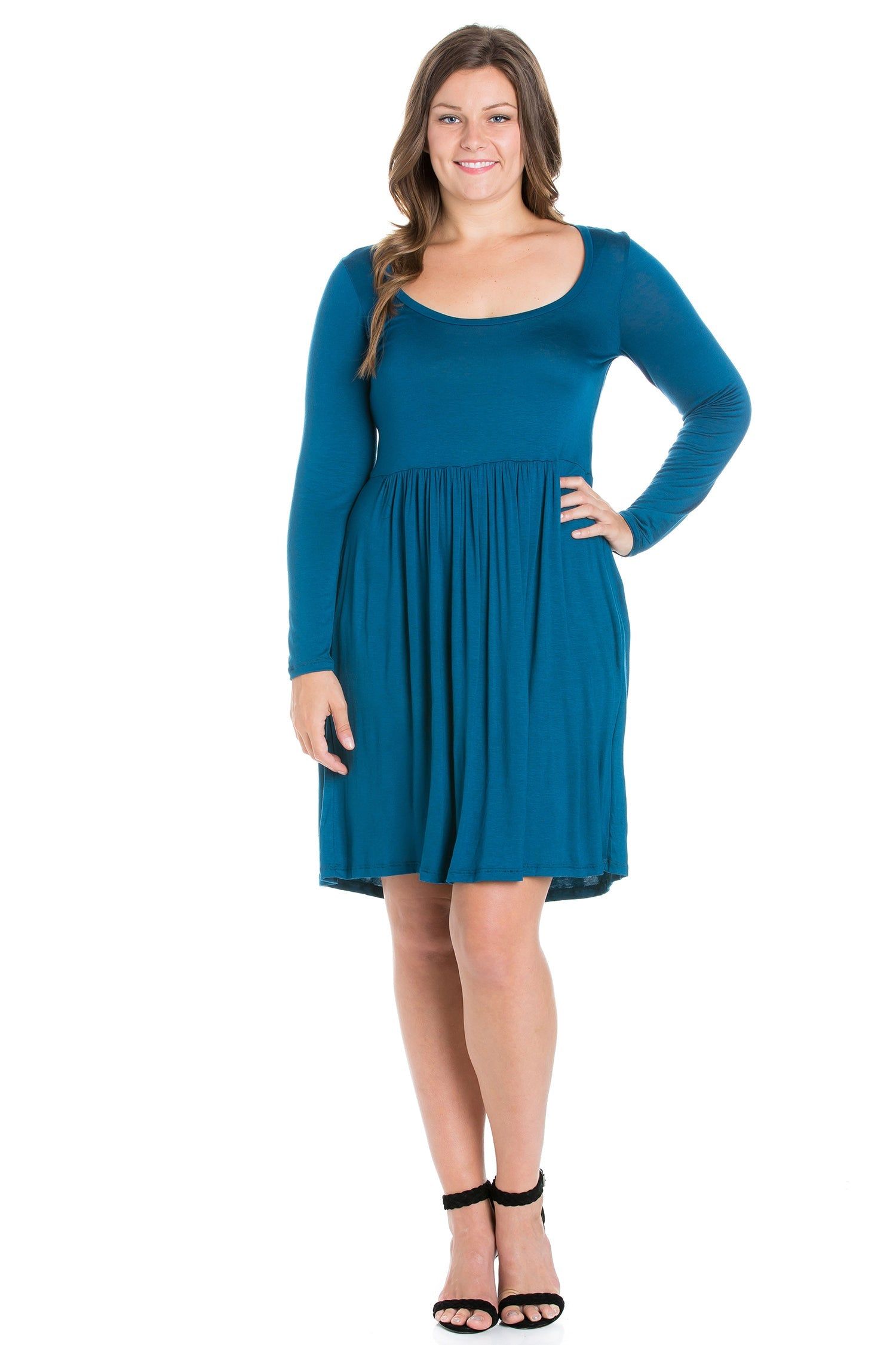Casual Long Sleeve Pleated Plus Size Dress sold by 24/7 Comfort Apparel product image thumbnail 5