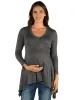 Long Sleeve Split Hemline Maternity Tunic Top sold by 24/7 Comfort Apparel