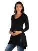 Long Sleeve Split Hemline Maternity Tunic Top sold by 24/7 Comfort Apparel