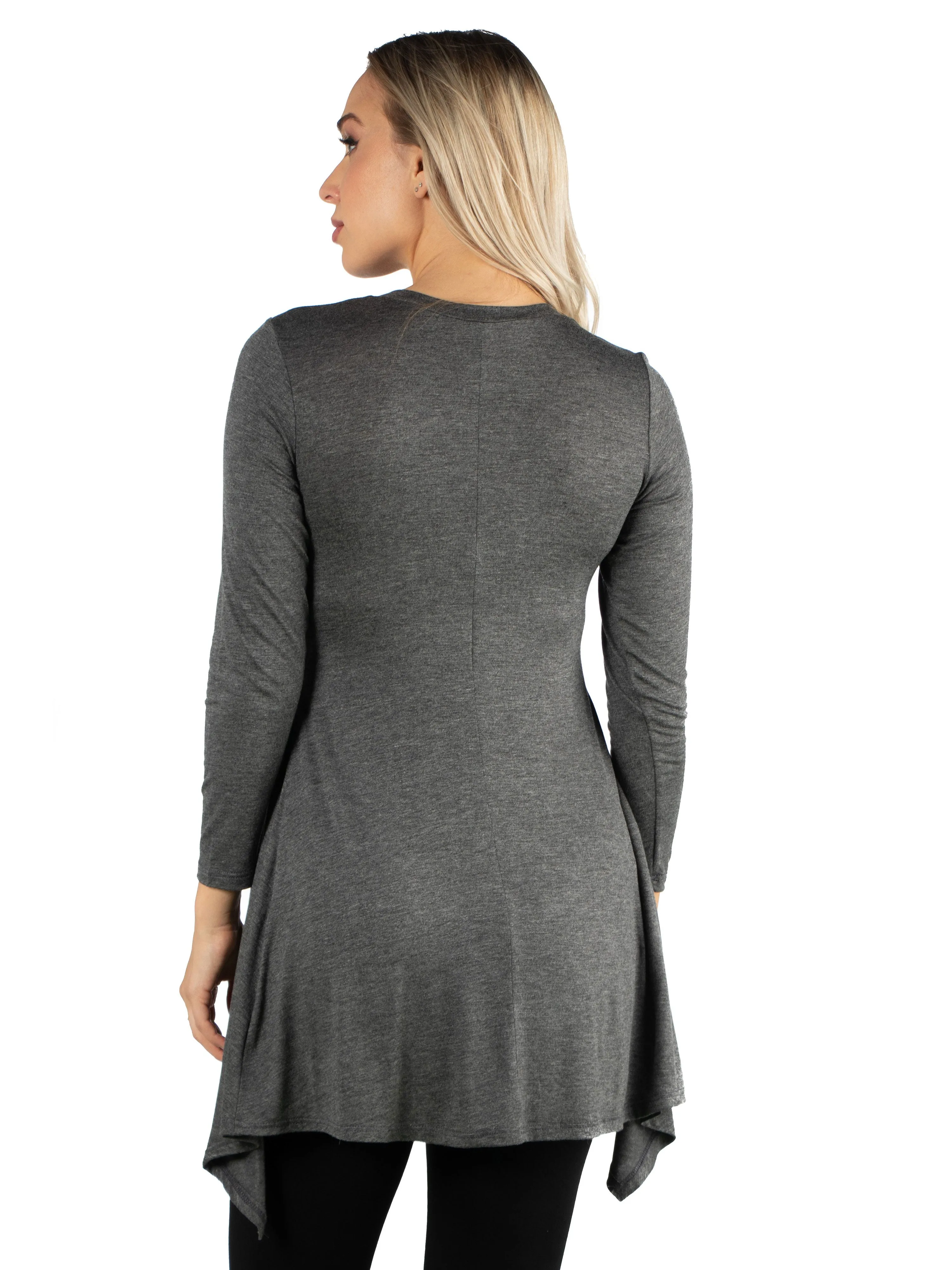 Long Sleeve Split Hemline Tunic Top sold by 24/7 Comfort Apparel product image thumbnail 5