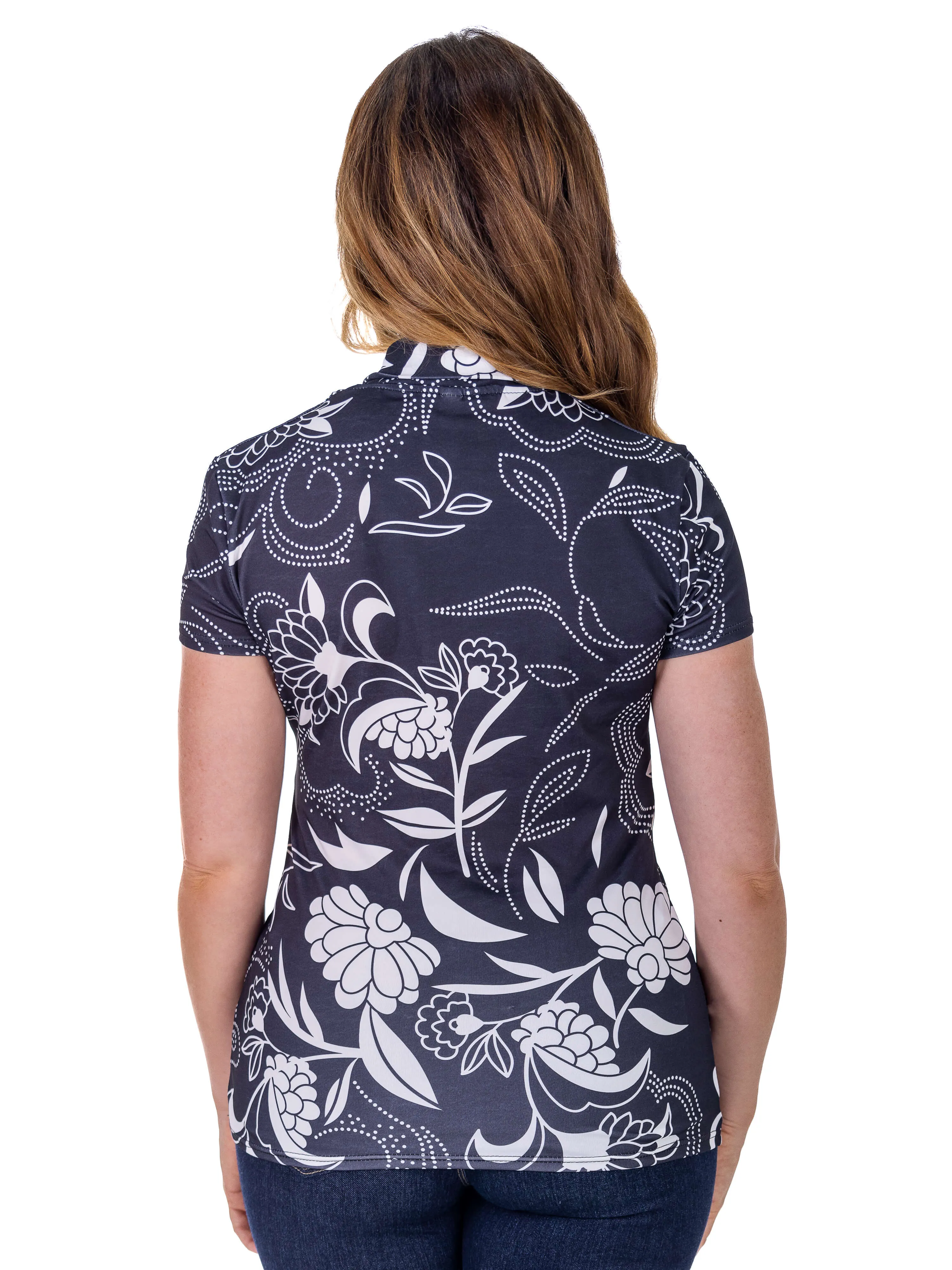 Womens Black and White Short Sleeve V Neck Wrap Top sold by 24/7 Comfort Apparel product image thumbnail 5