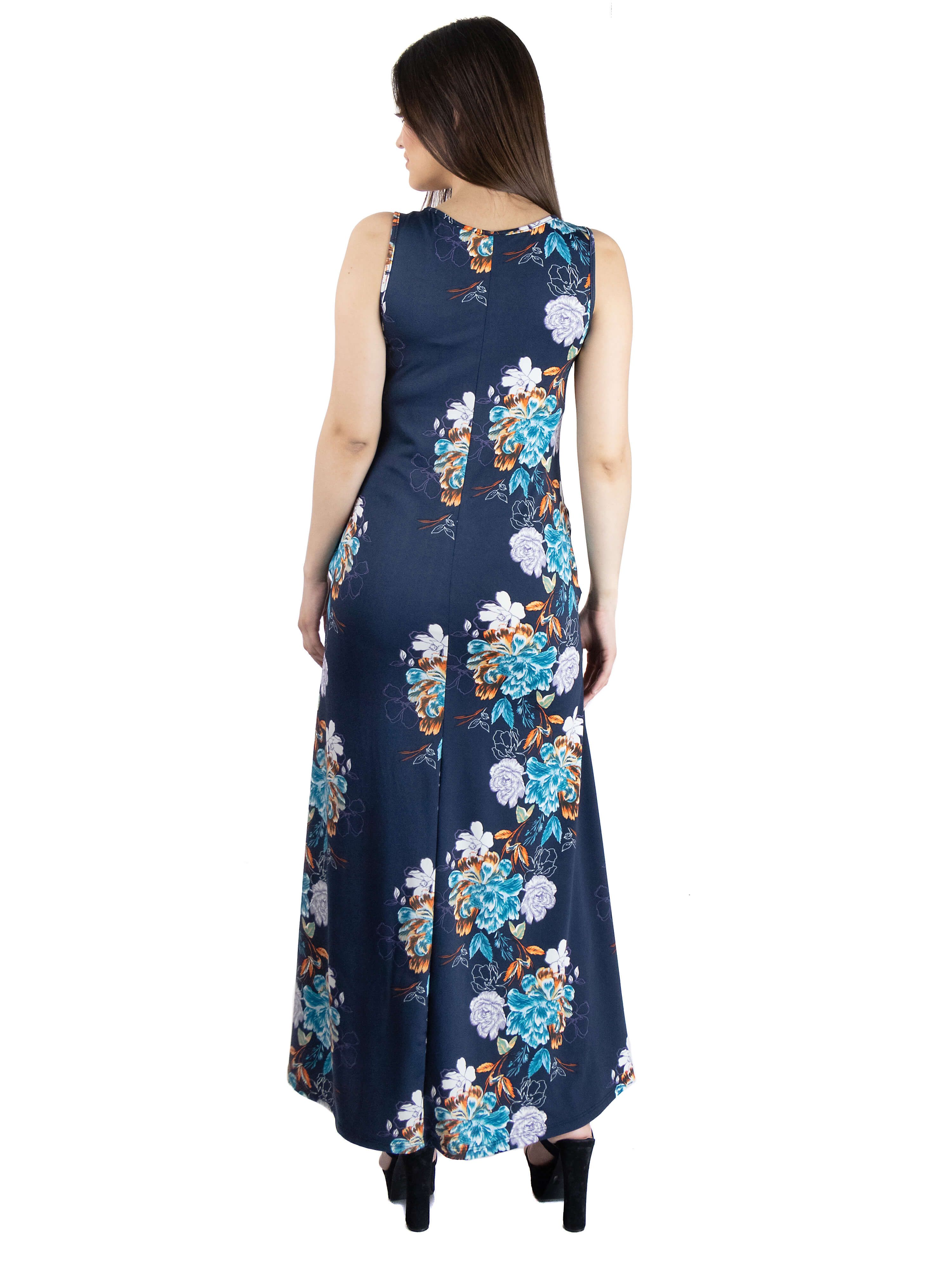 Floral Print Sleeveless Pocket Maternity Maxi Dress sold by 24/7 Comfort Apparel product image thumbnail 3