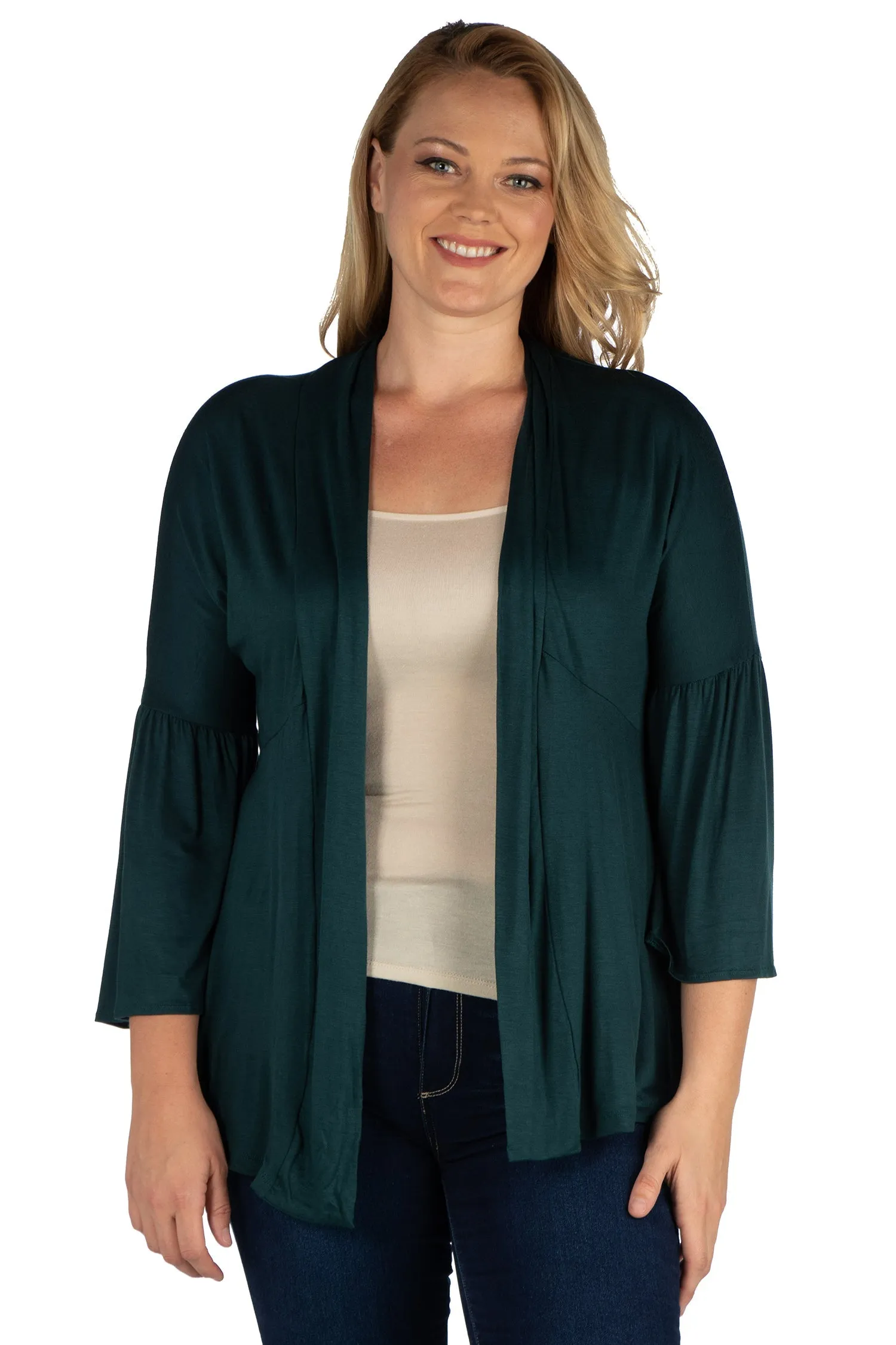 Bell Sleeve Flared Open Front Plus Size Cardigan sold by 24/7 Comfort Apparel