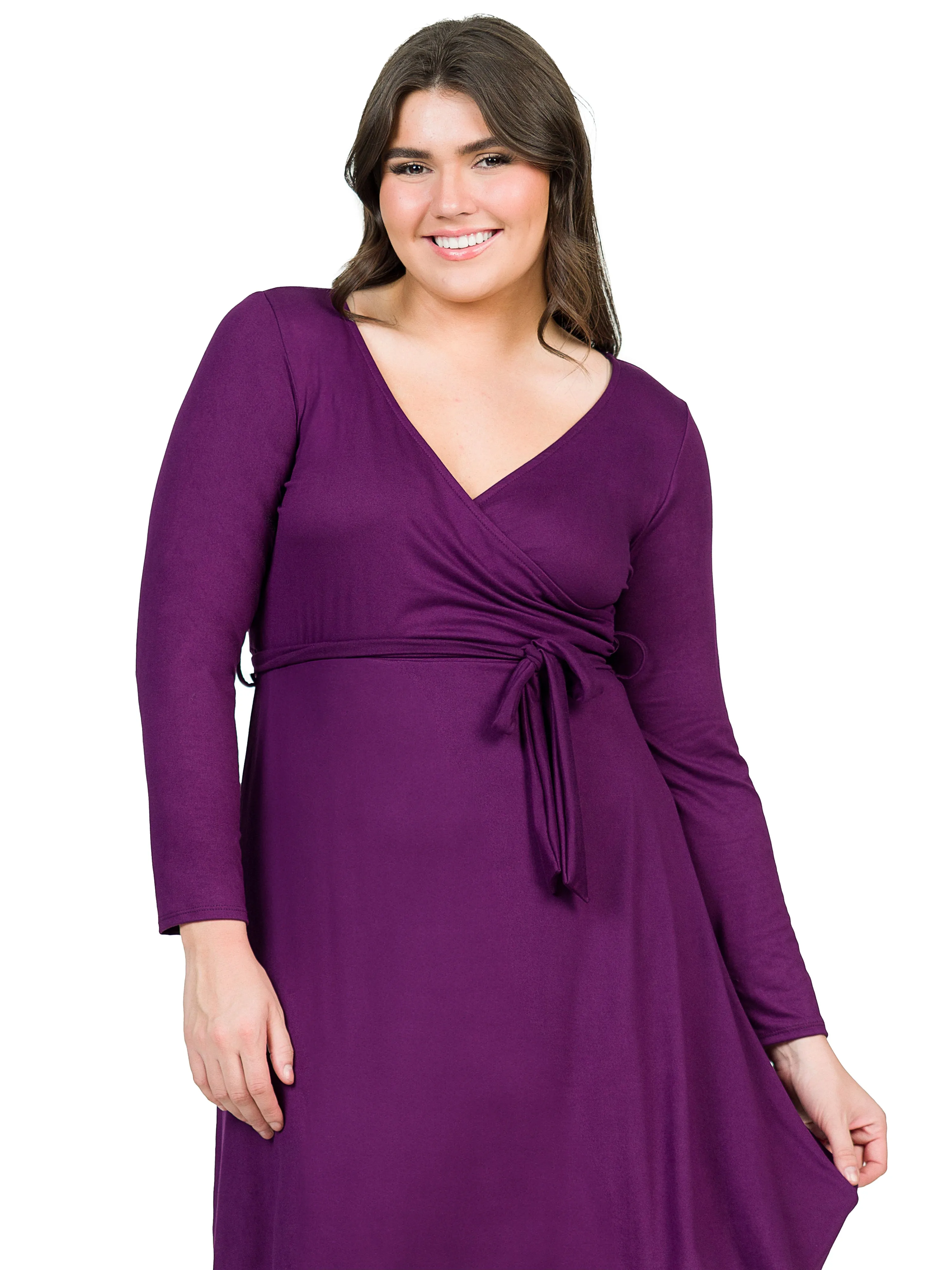Chic V-Neck Long Sleeve Belted Plus Size Dress sold by 24/7 Comfort Apparel product image thumbnail 5