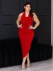 Cowl Neck Long Asymmetrical Backless Plus Size Halter Dress sold by 24/7 Comfort Apparel