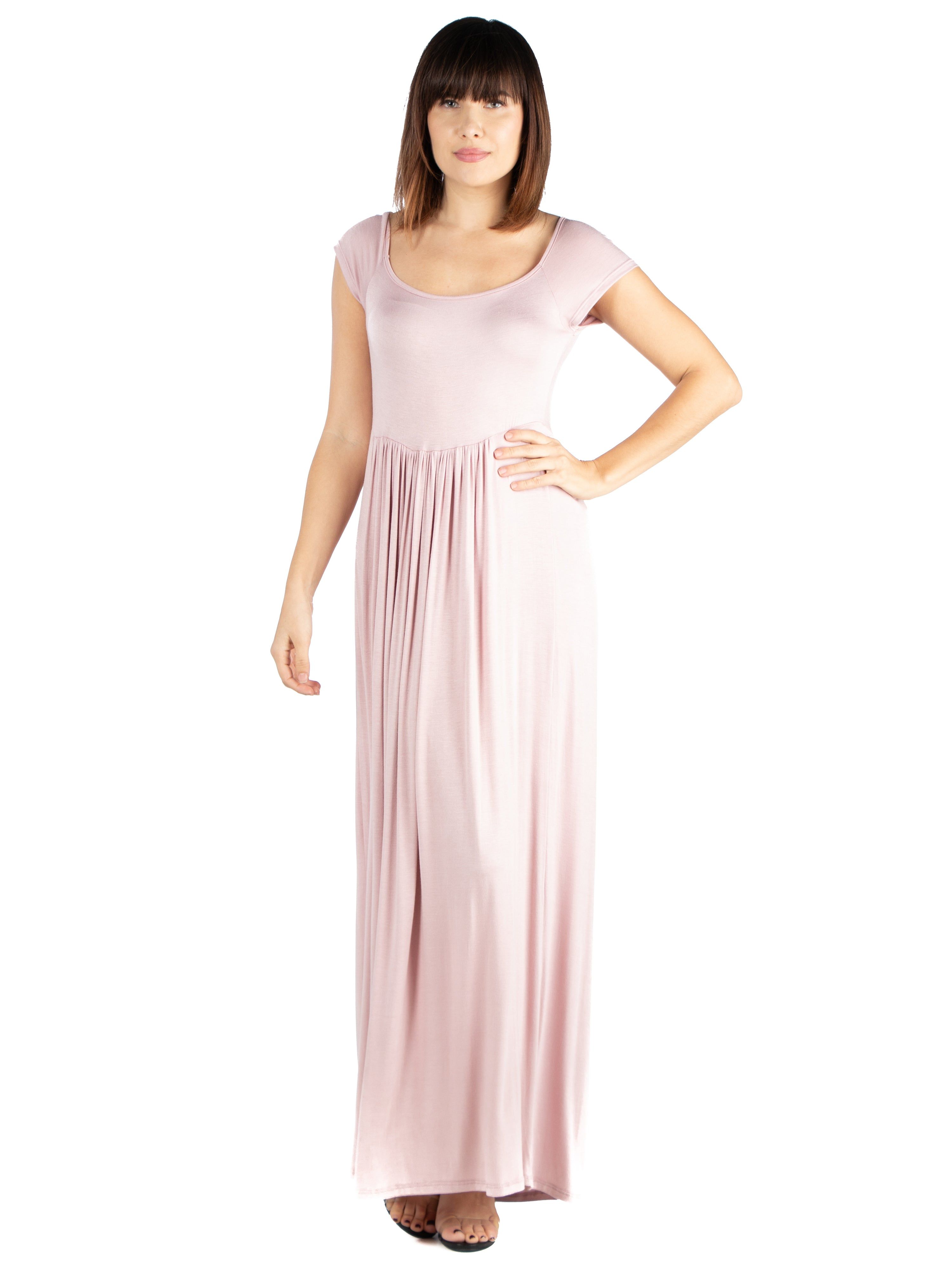 Maxi Dress with Round Neck and Empire Waist sold by 24/7 Comfort Apparel product image thumbnail 3