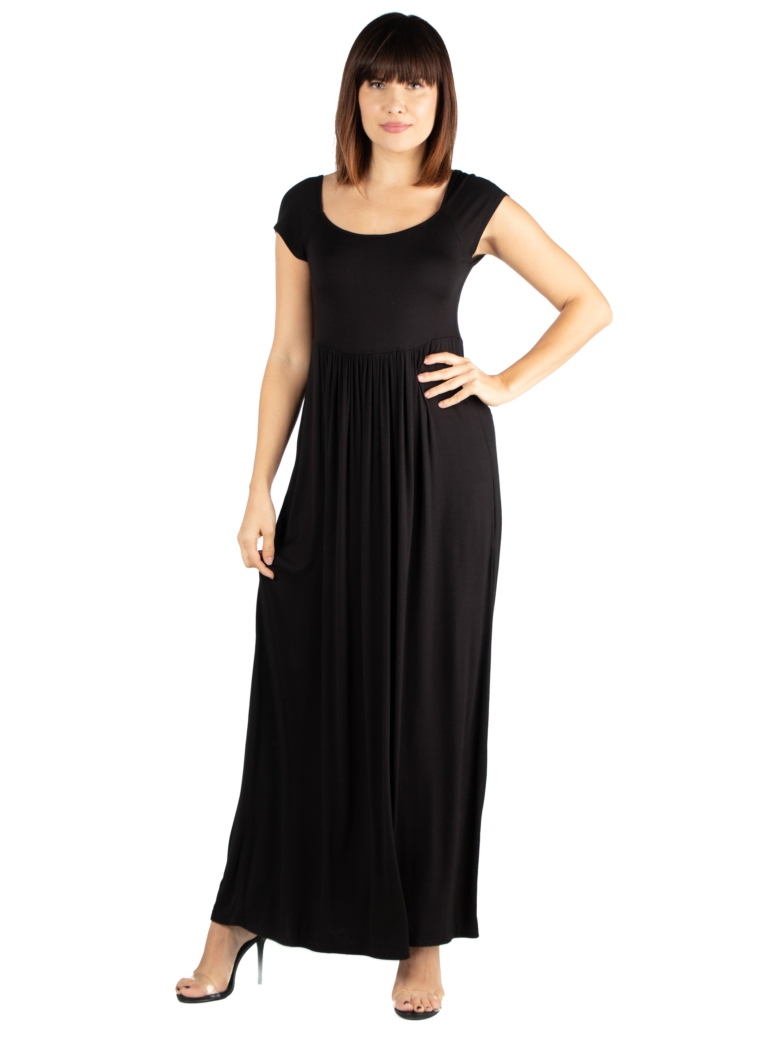 Maxi Dress with Round Neck and Empire Waist sold by 24/7 Comfort Apparel product image thumbnail 2