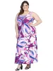 Plus Size Casual Purple Floral Scoop Neck Sleeveless Maxi Dress With Pockets sold by 24/7 Comfort Apparel