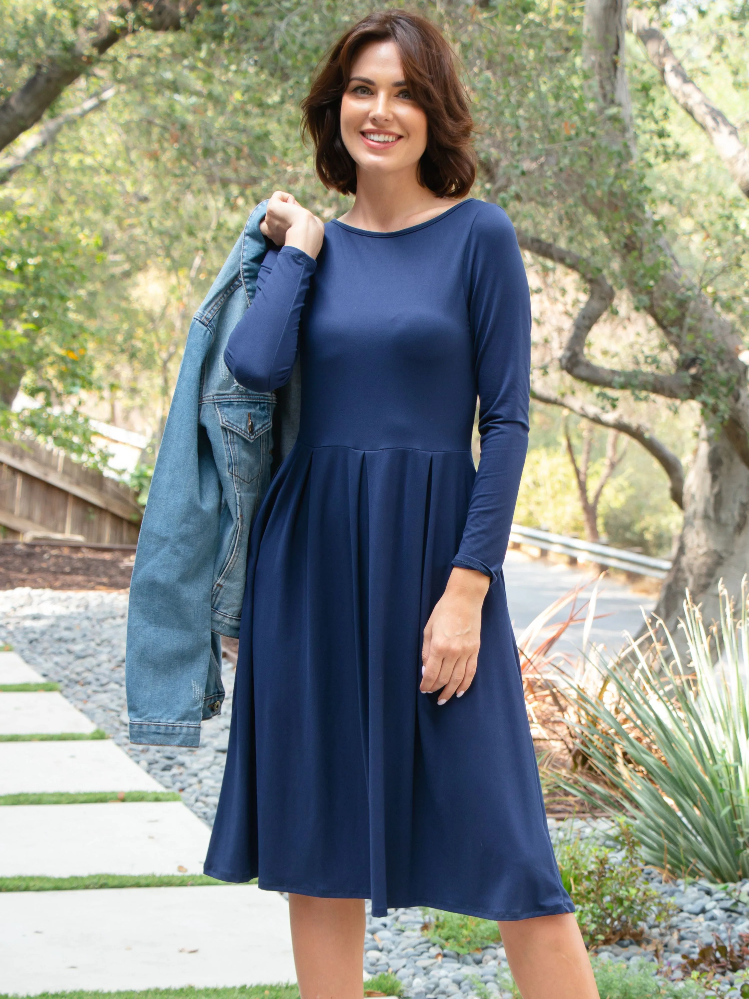 Midi Length Fit N Flare Pocket Dress sold by 24/7 Comfort Apparel product image thumbnail 3