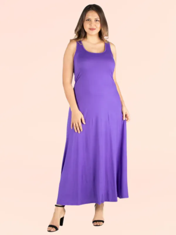 Simple A Line Plus Size  Tank Maxi Dress sold by 24/7 Comfort Apparel