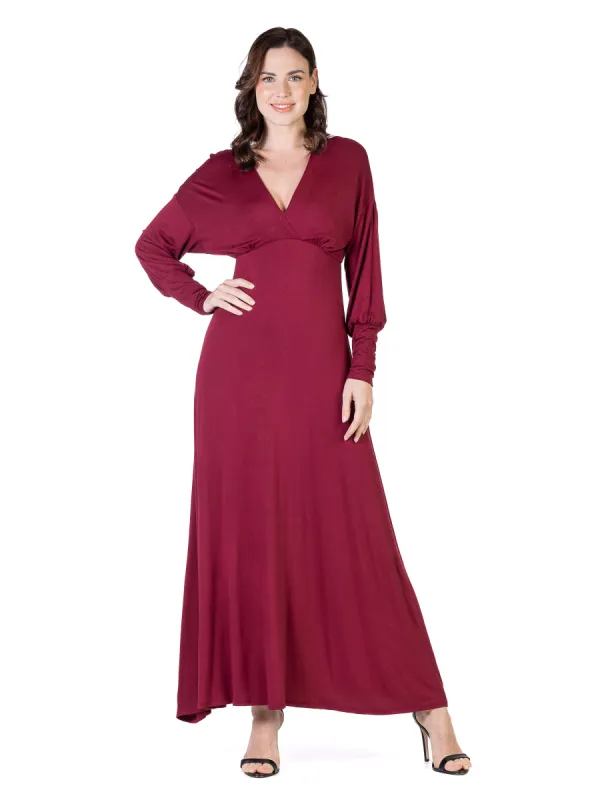 V-Neck Long Sleeve Maxi Dress sold by 24/7 Comfort Apparel