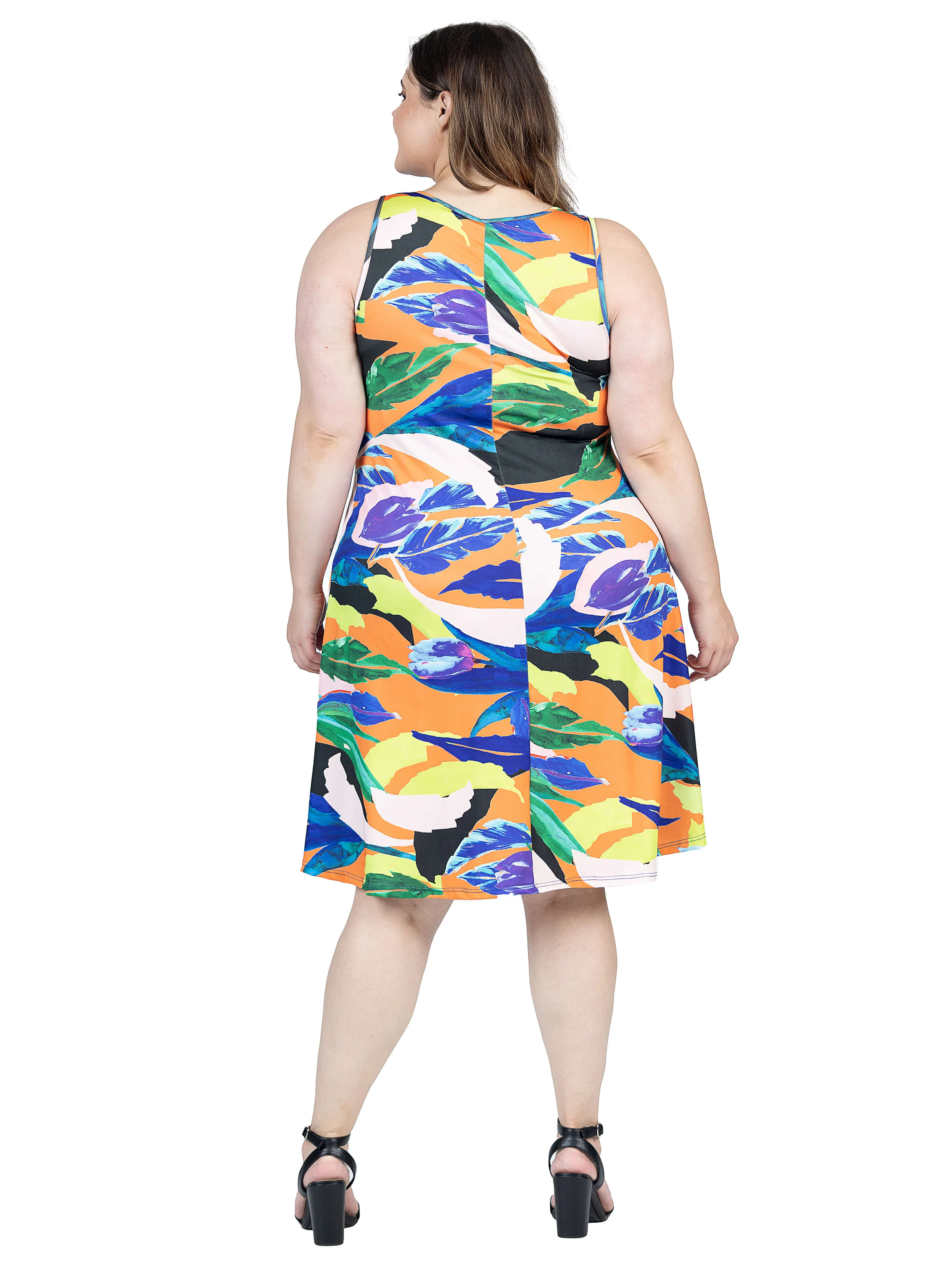 Plus Size Multicolor Sleeveless Knee Length Tank Swing Dress sold by 24/7 Comfort Apparel product image thumbnail 3