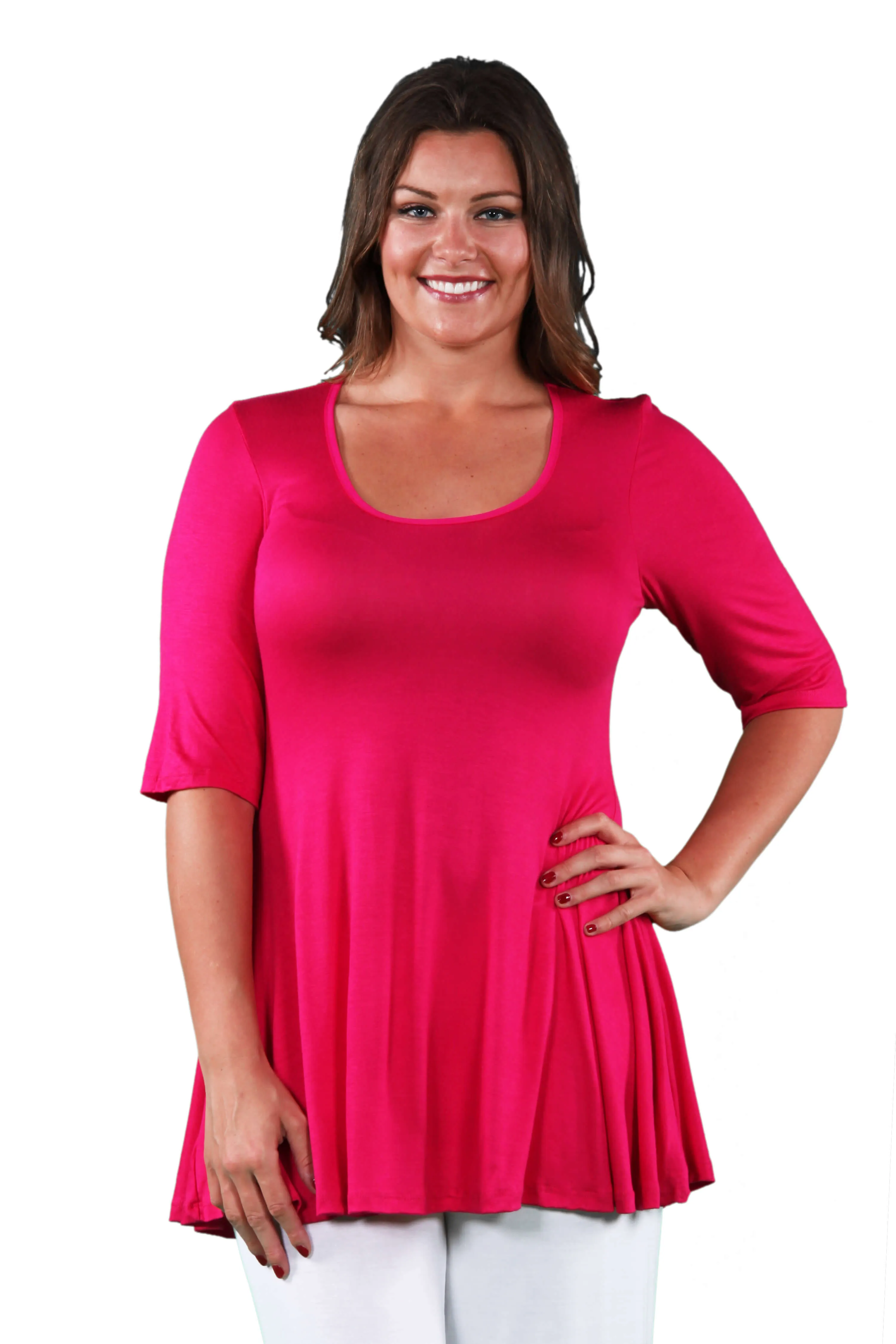 Elbow Sleeve Plus Size Tunic Top For Women sold by 24/7 Comfort Apparel product image thumbnail 3