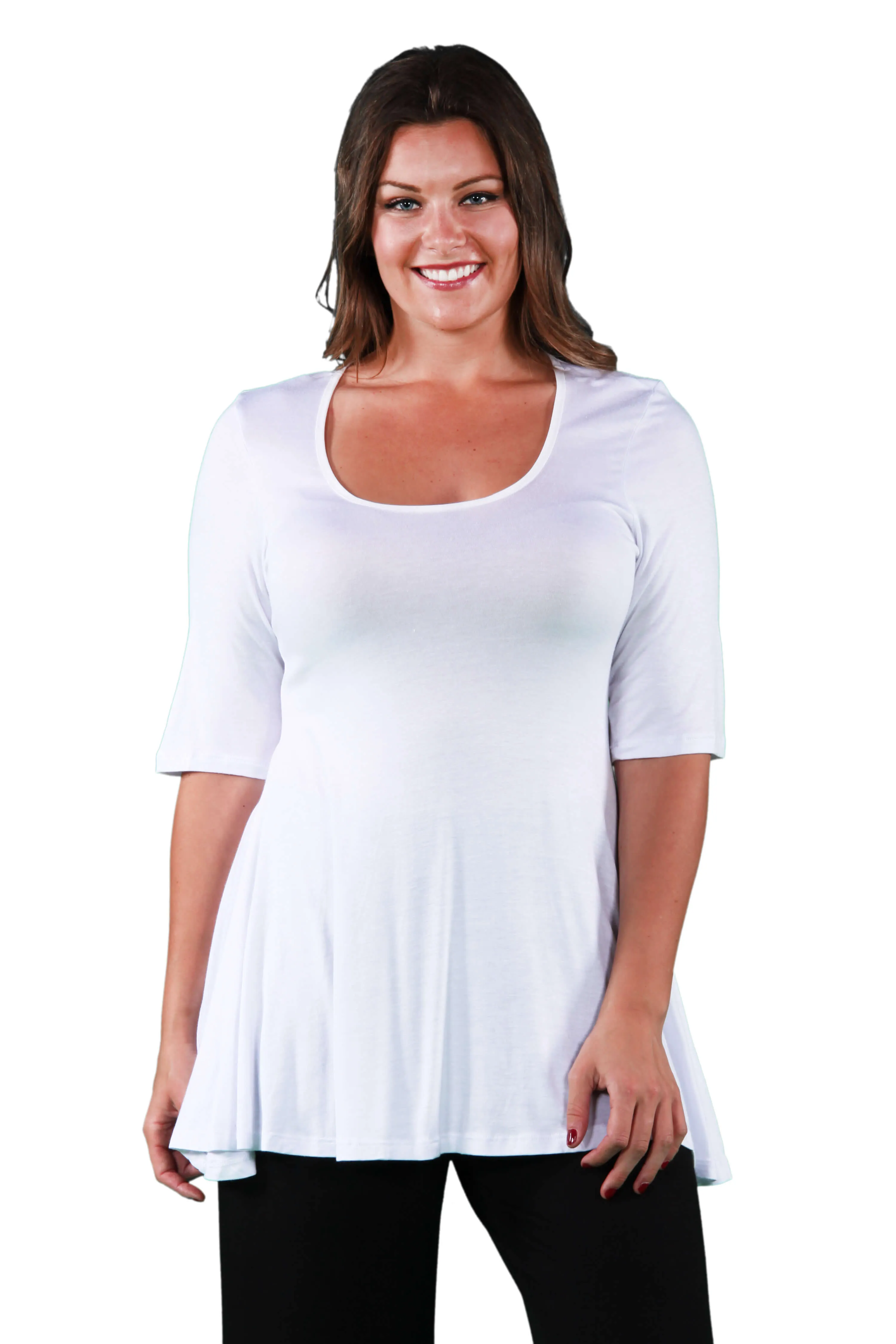 Elbow Sleeve Plus Size Tunic Top For Women sold by 24/7 Comfort Apparel product image thumbnail 5