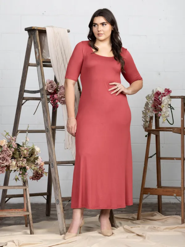 Elbow Length Sleeve Plus Size Maxi Dress sold by 24/7 Comfort Apparel